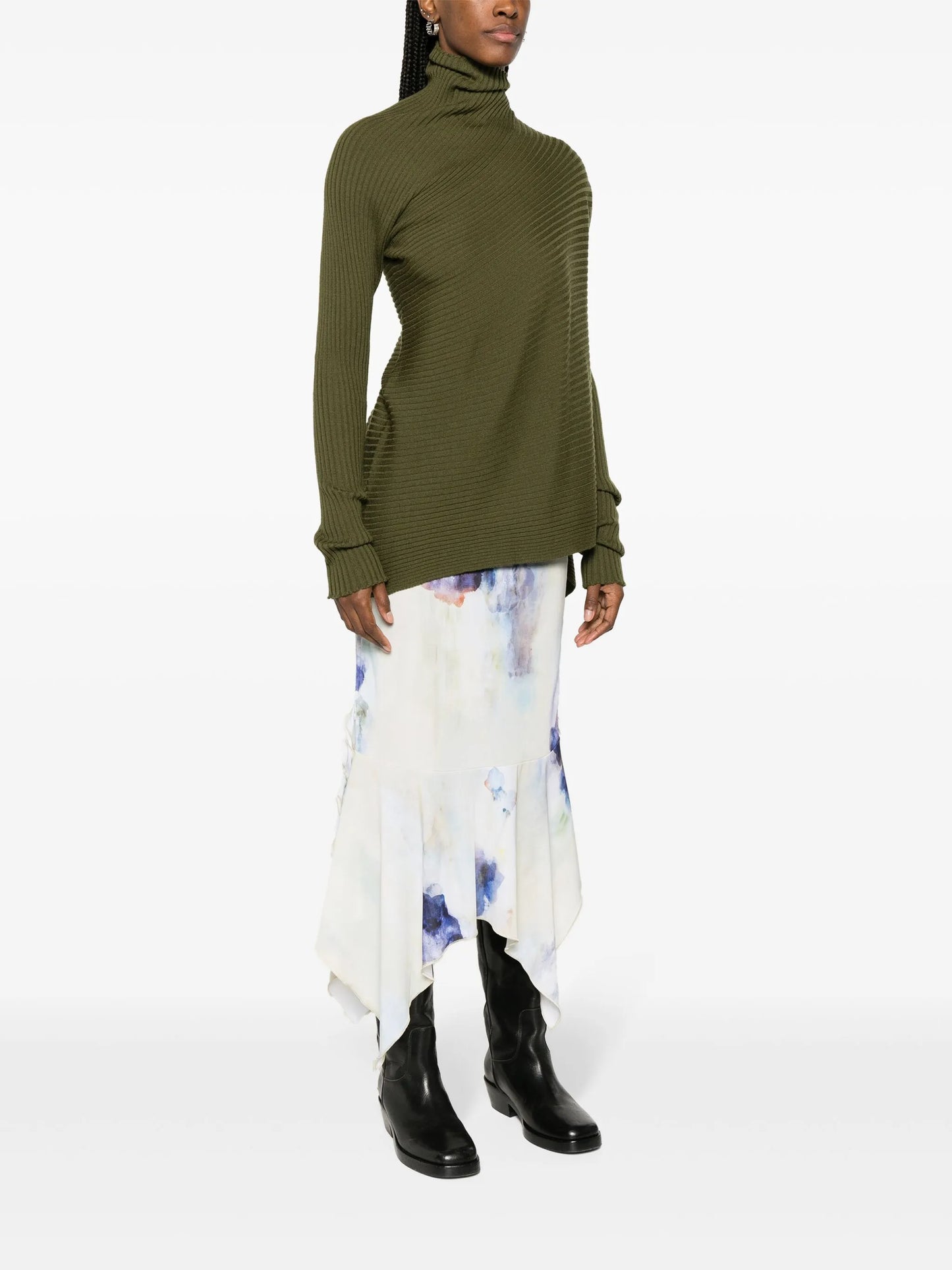 draped merino-wool jumper