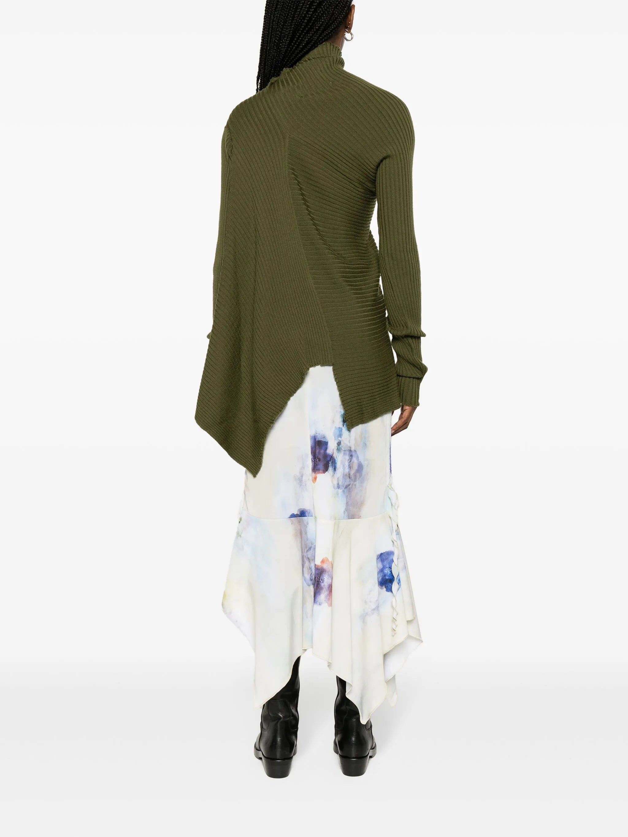 draped merino-wool jumper