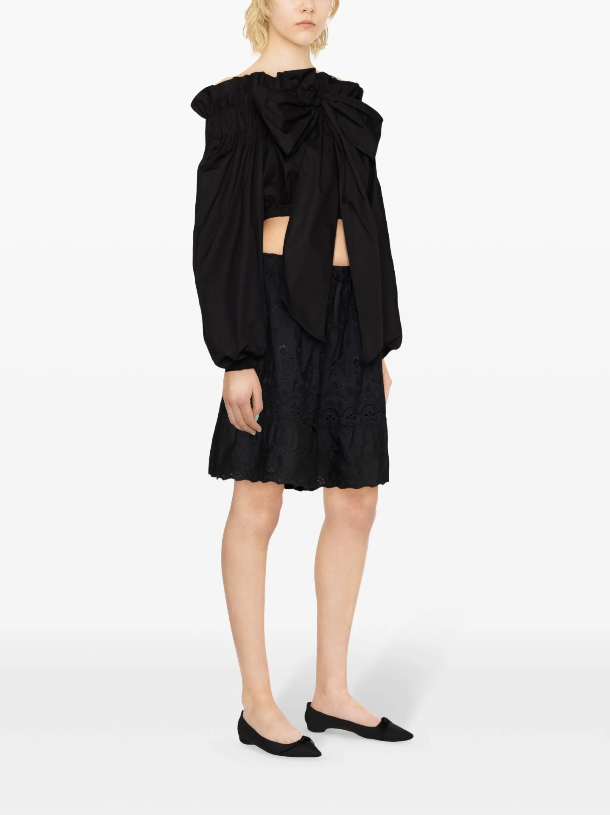 bow-detail crop top