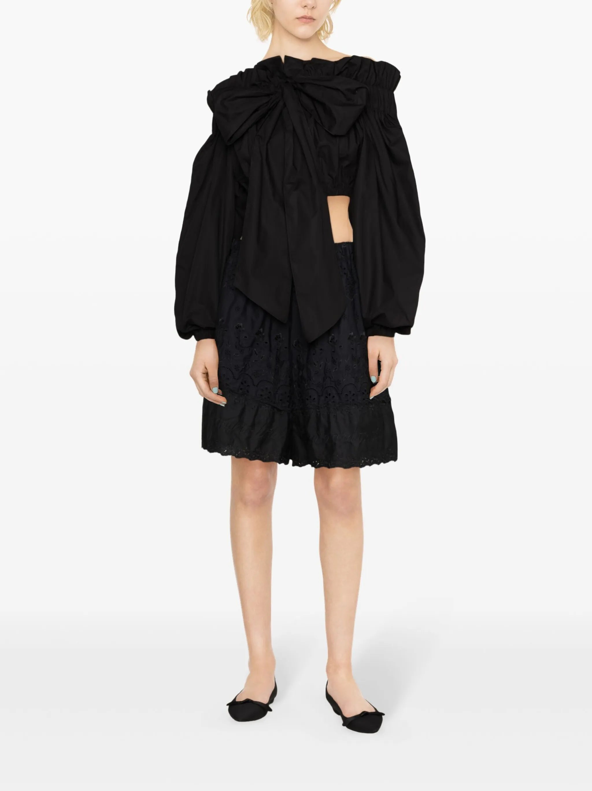 bow-detail crop top