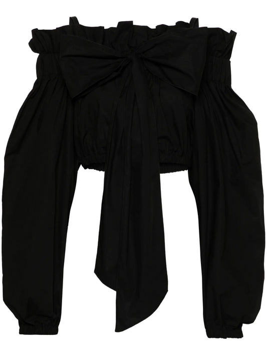 bow-detail crop top
