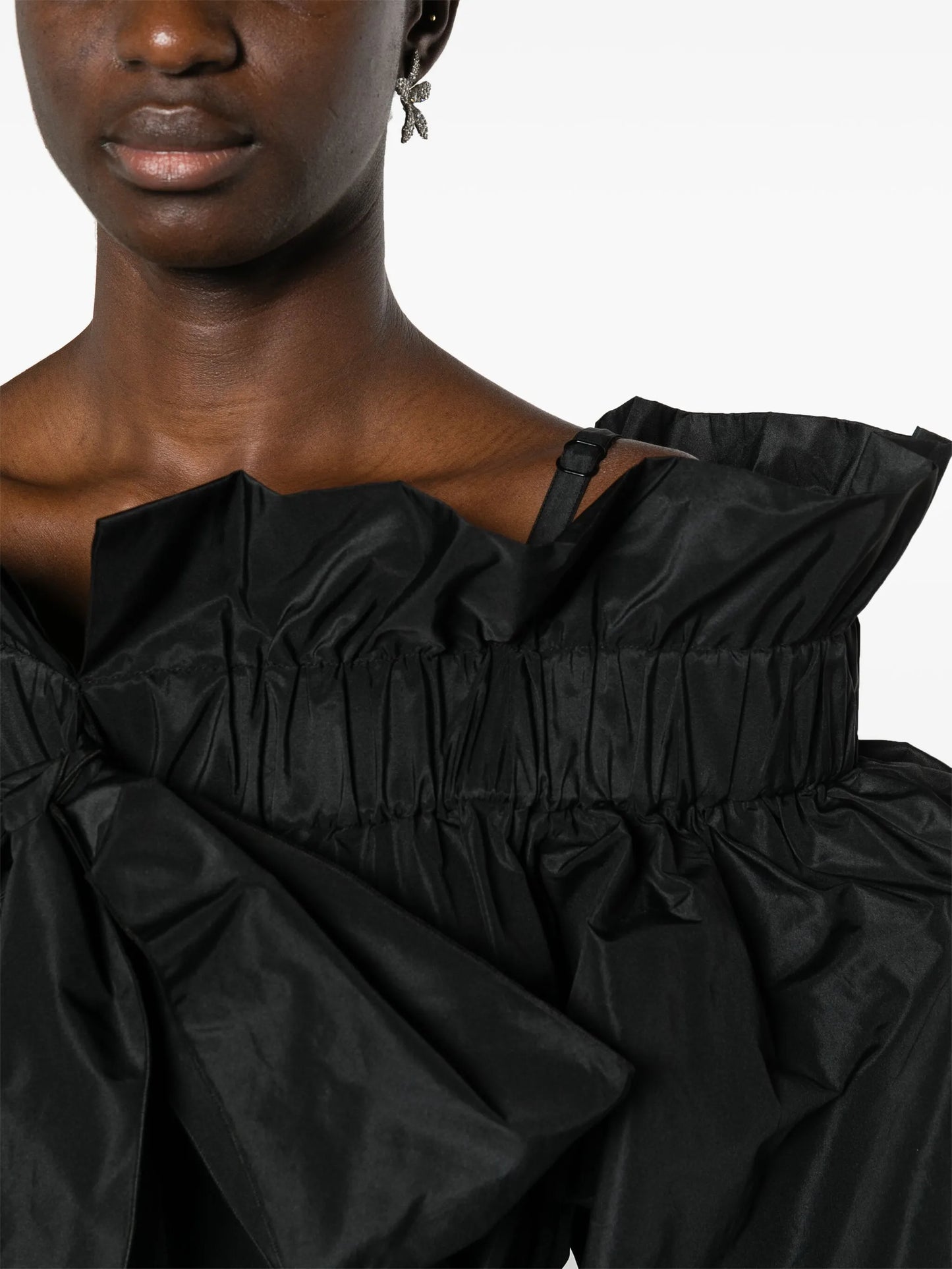 Volume ruffled minidress