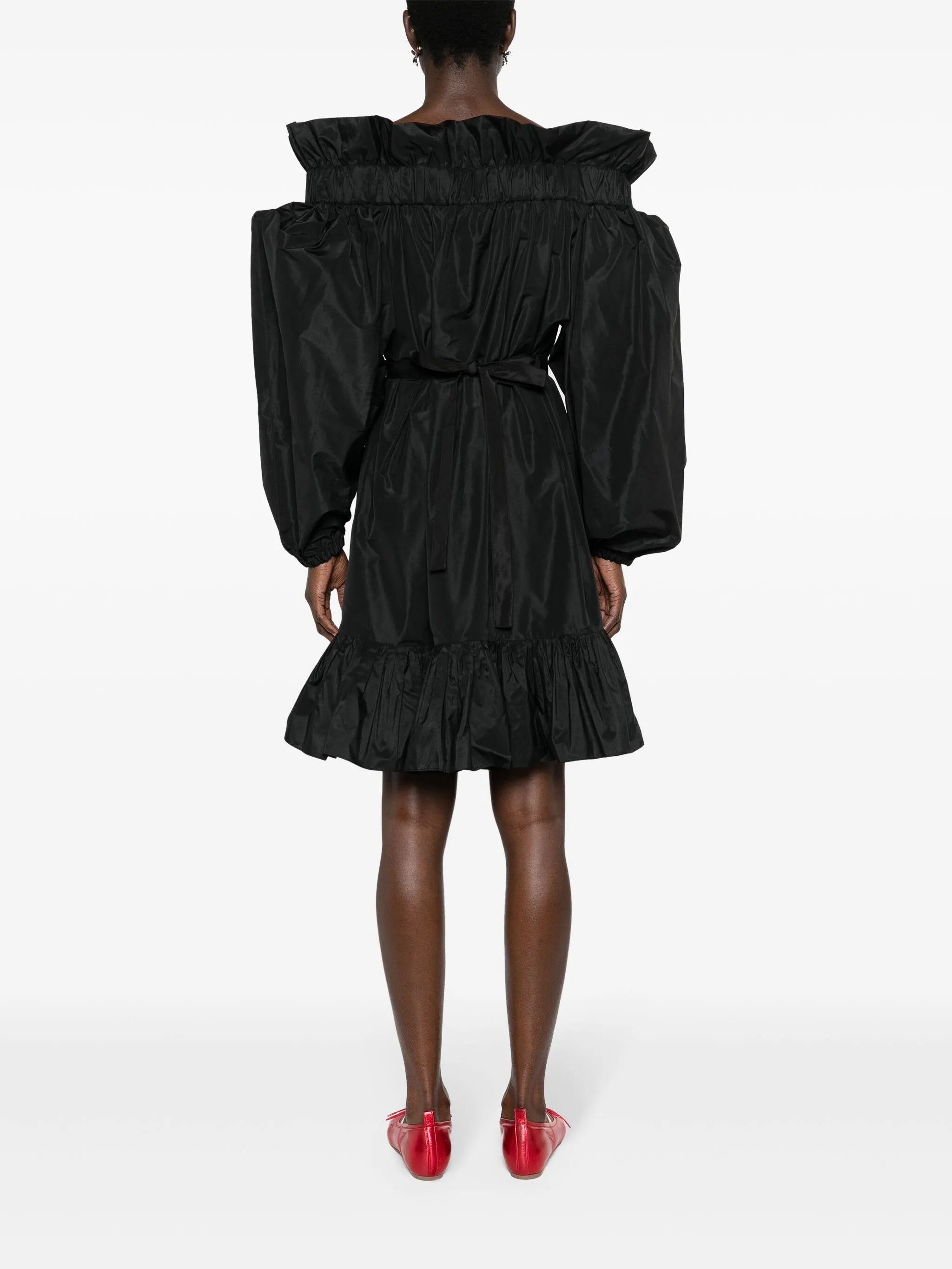 Volume ruffled minidress