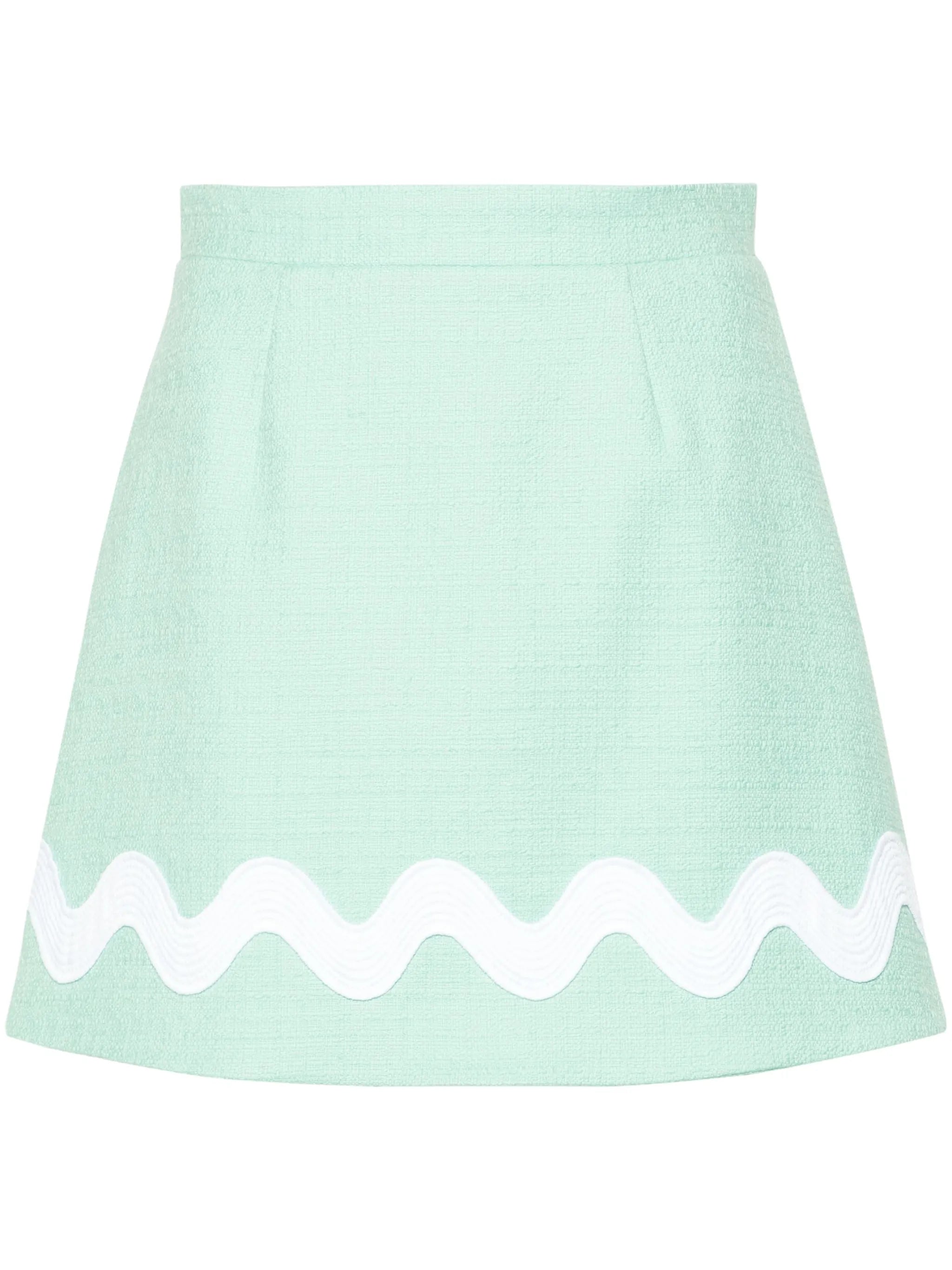 Wave tweed mini skirt