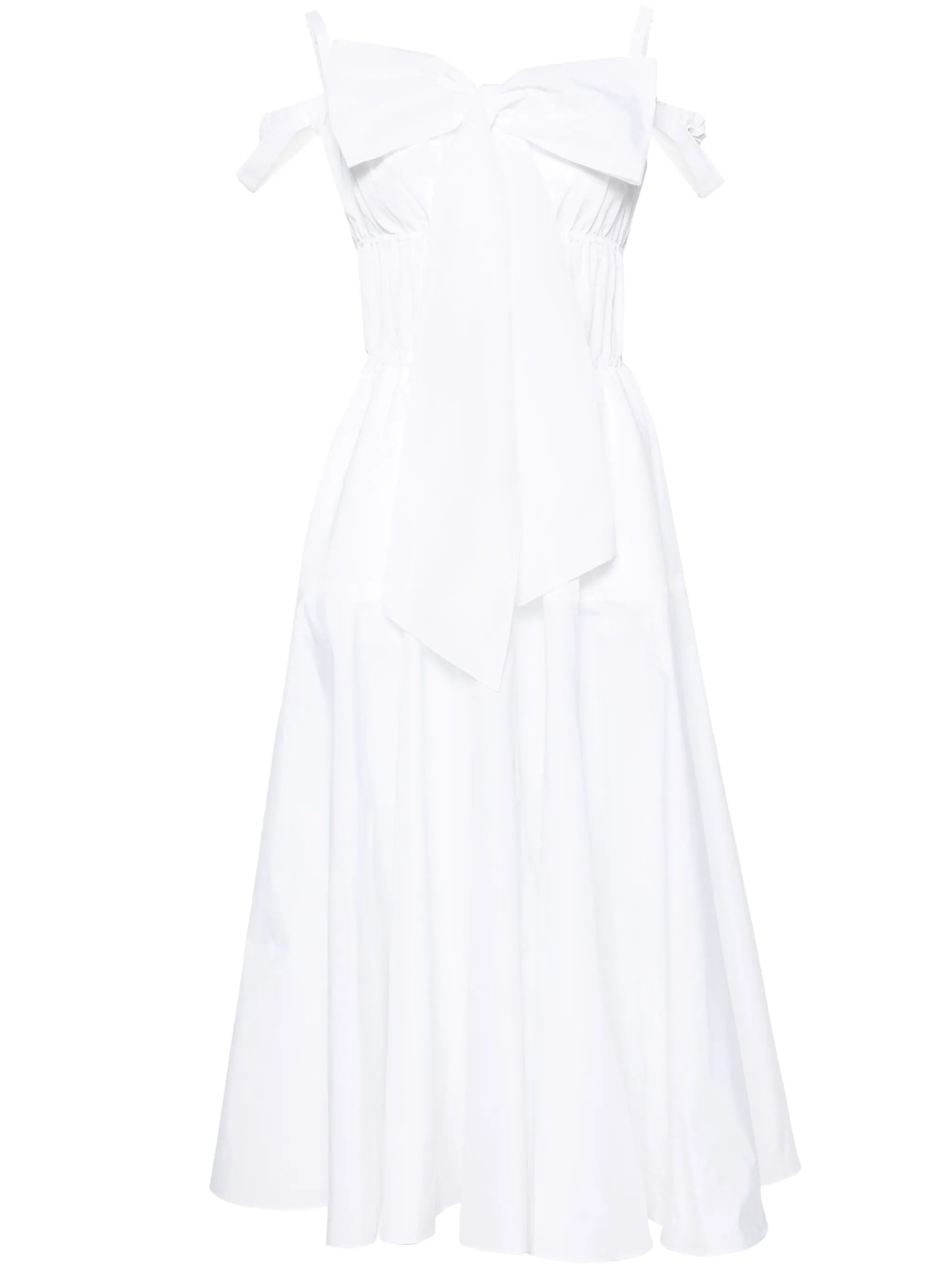 bow-detail cocktail midi dress