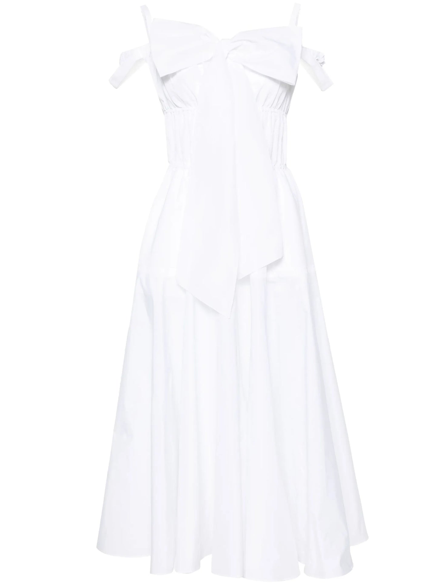 bow-detail cocktail midi dress