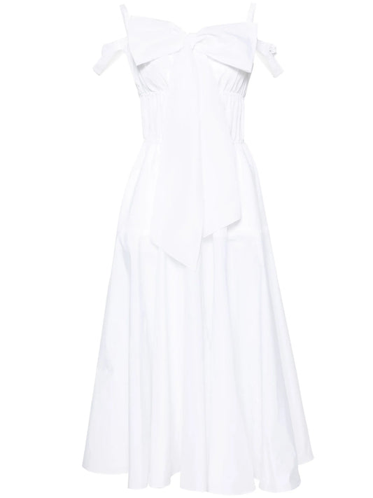 bow-detail cocktail midi dress