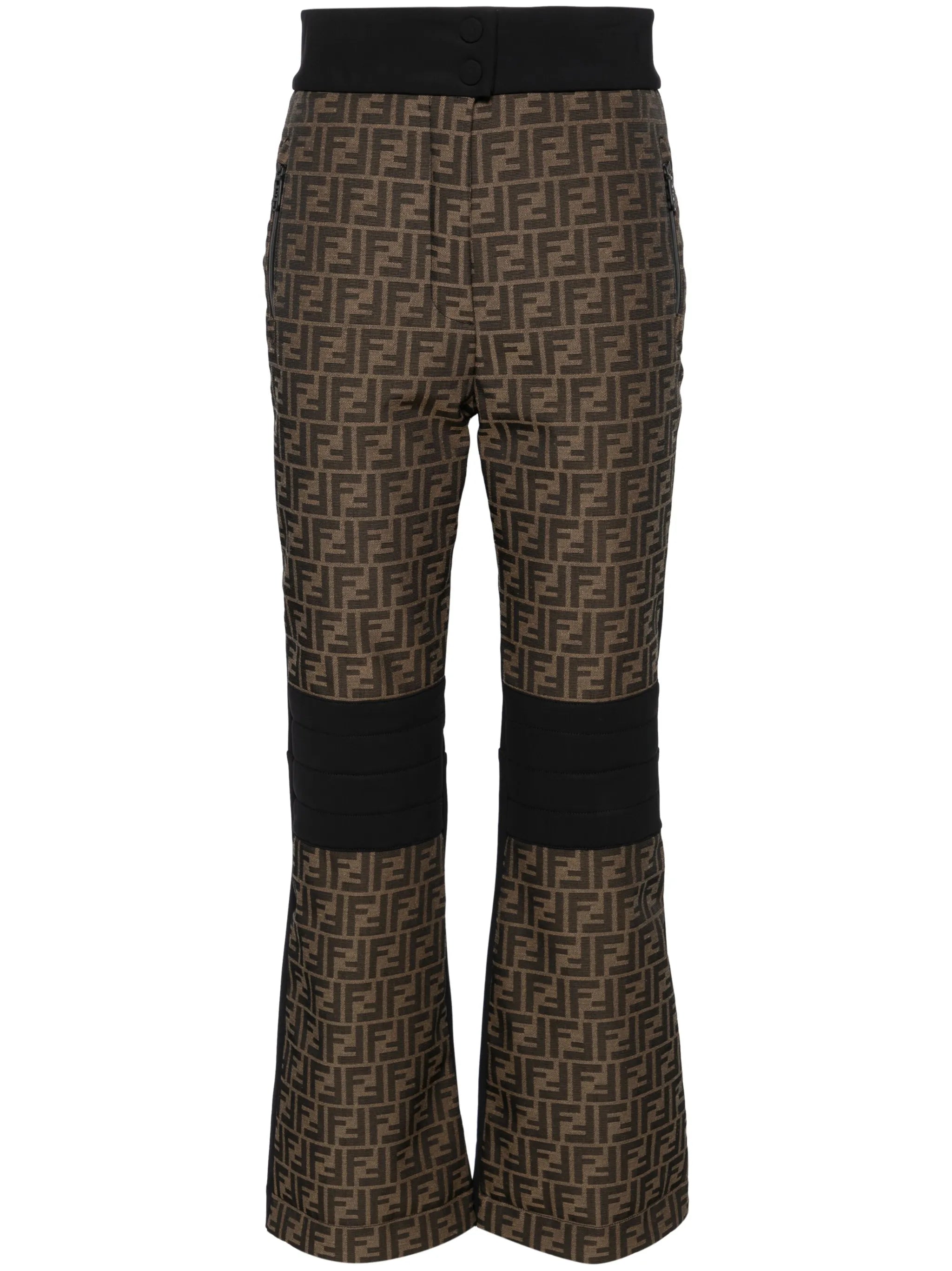 panelled FF-jacquard ski trousers