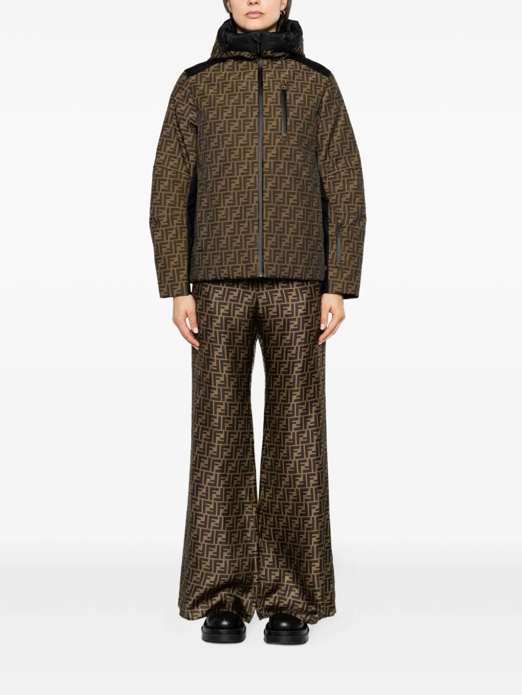 FF-jacquard canvas ski jacket