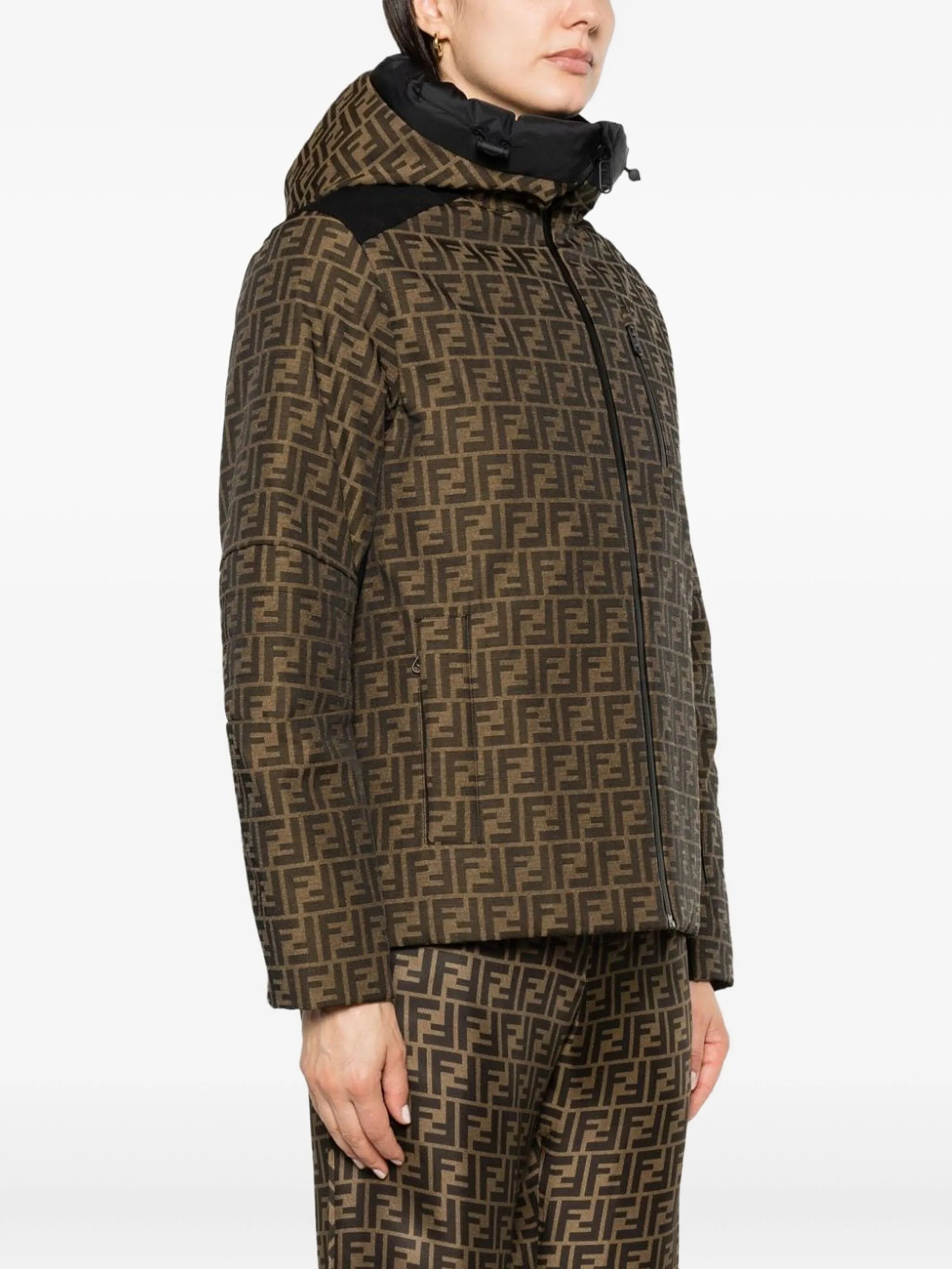 FF-jacquard canvas ski jacket
