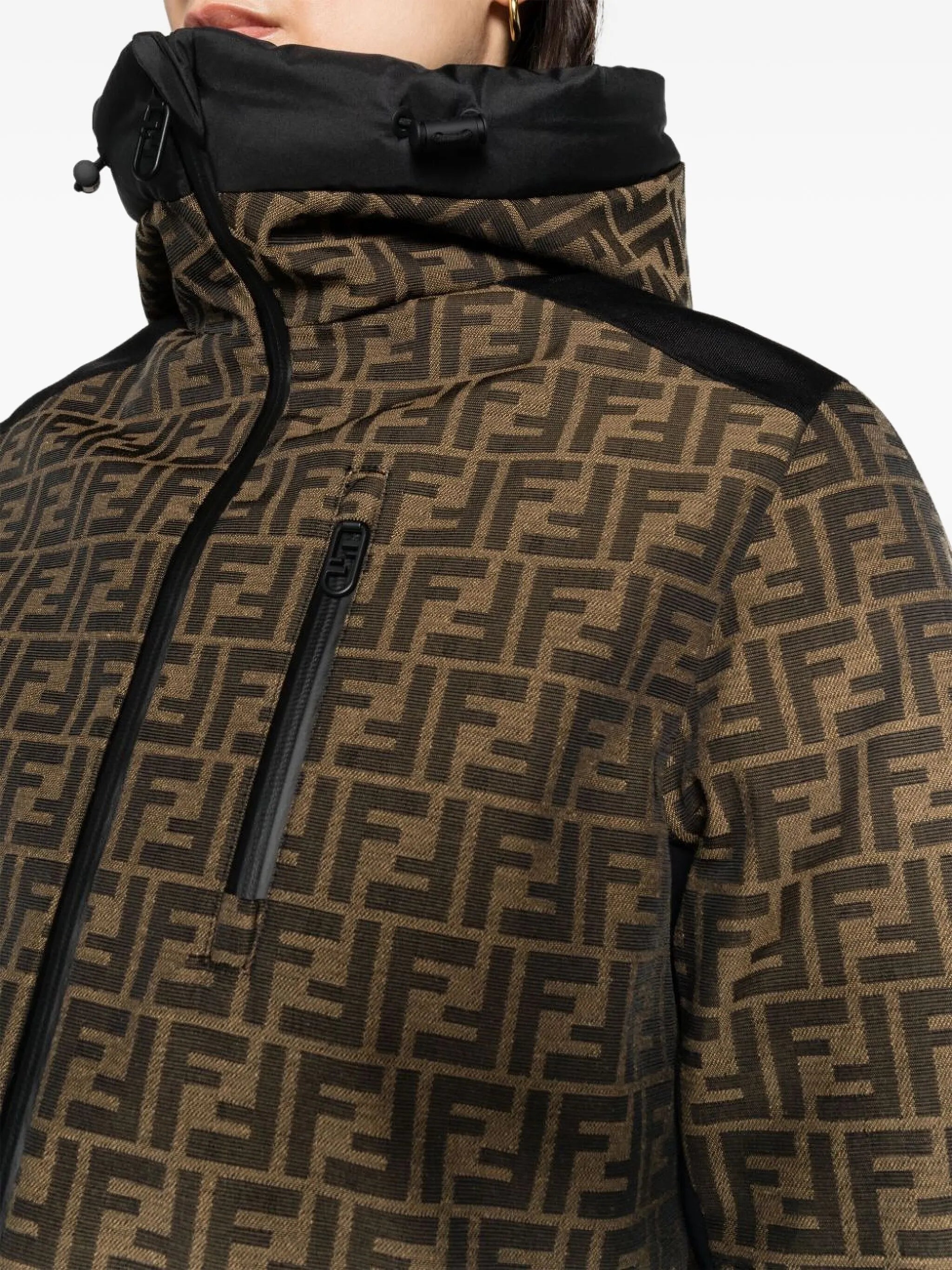FF-jacquard canvas ski jacket