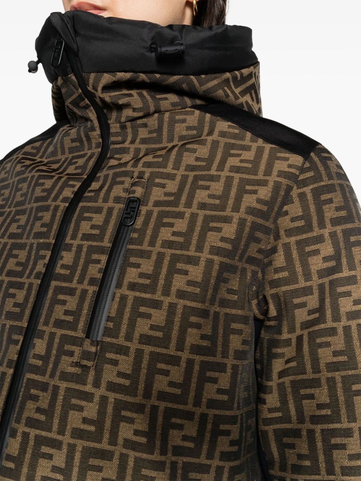 FF-jacquard canvas ski jacket