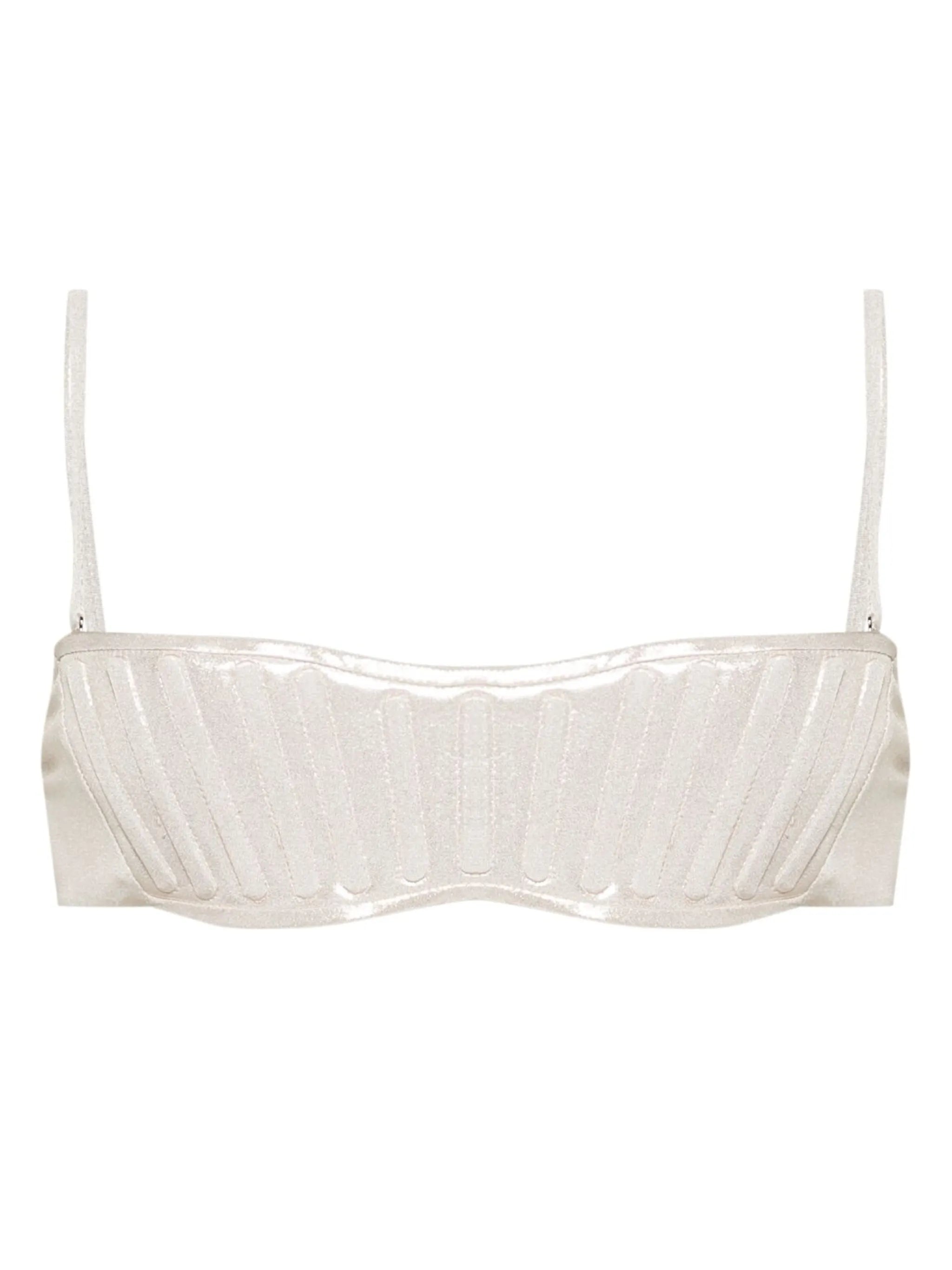 bandeau lamé bikini top
