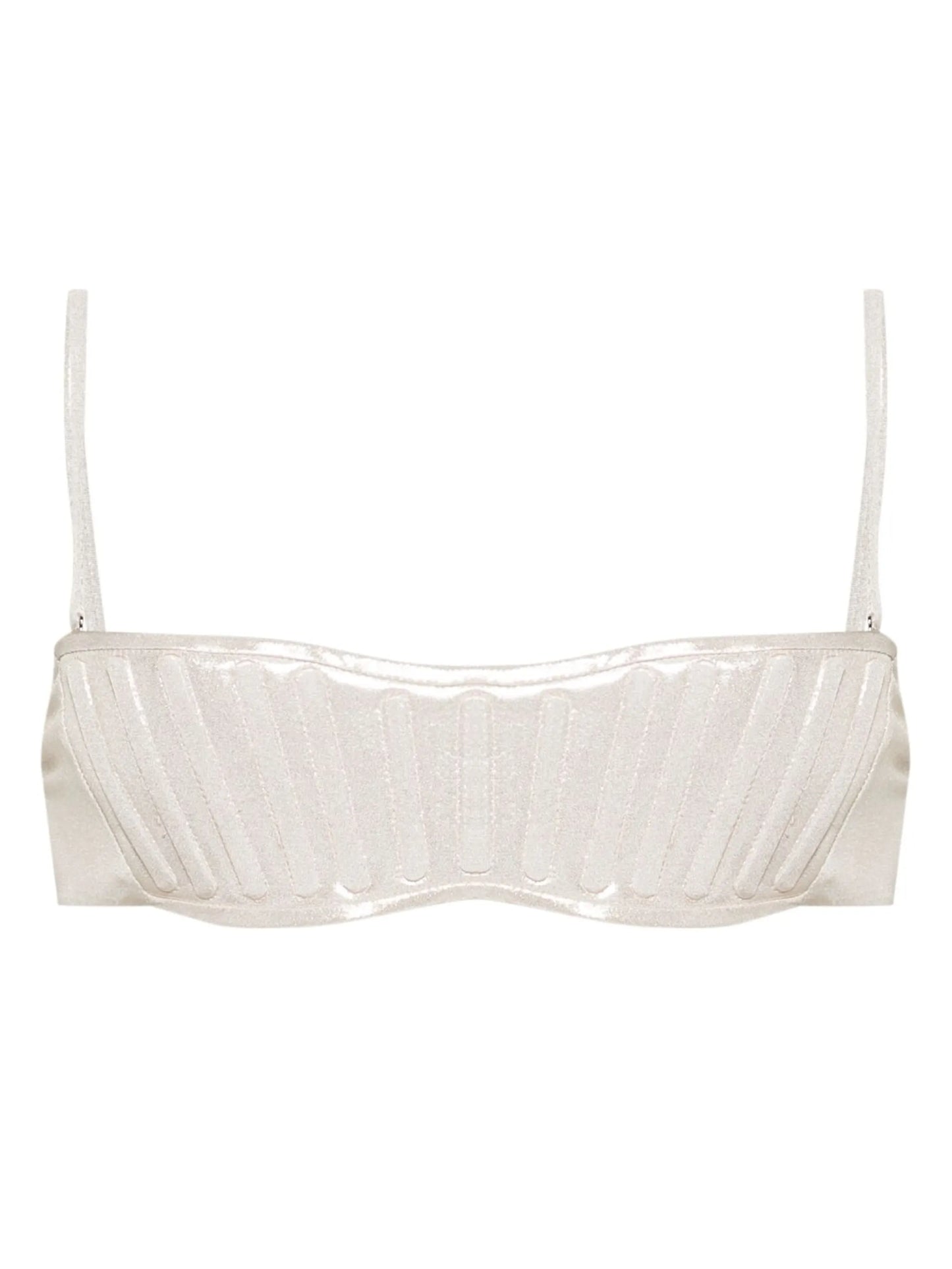bandeau lamé bikini top