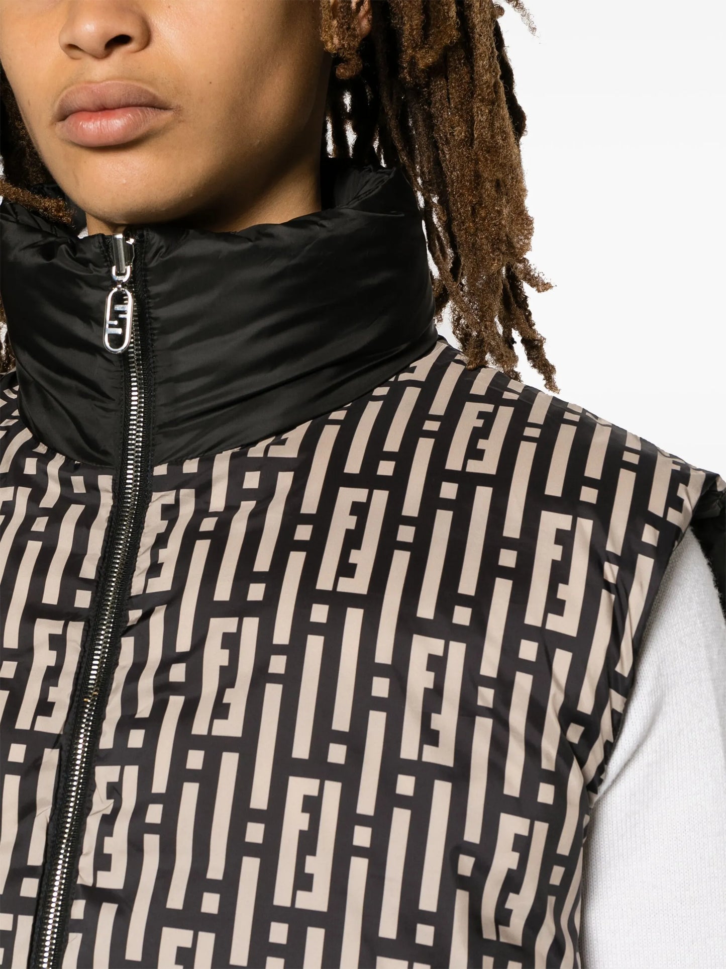 FF Stripe reversible padded gilet