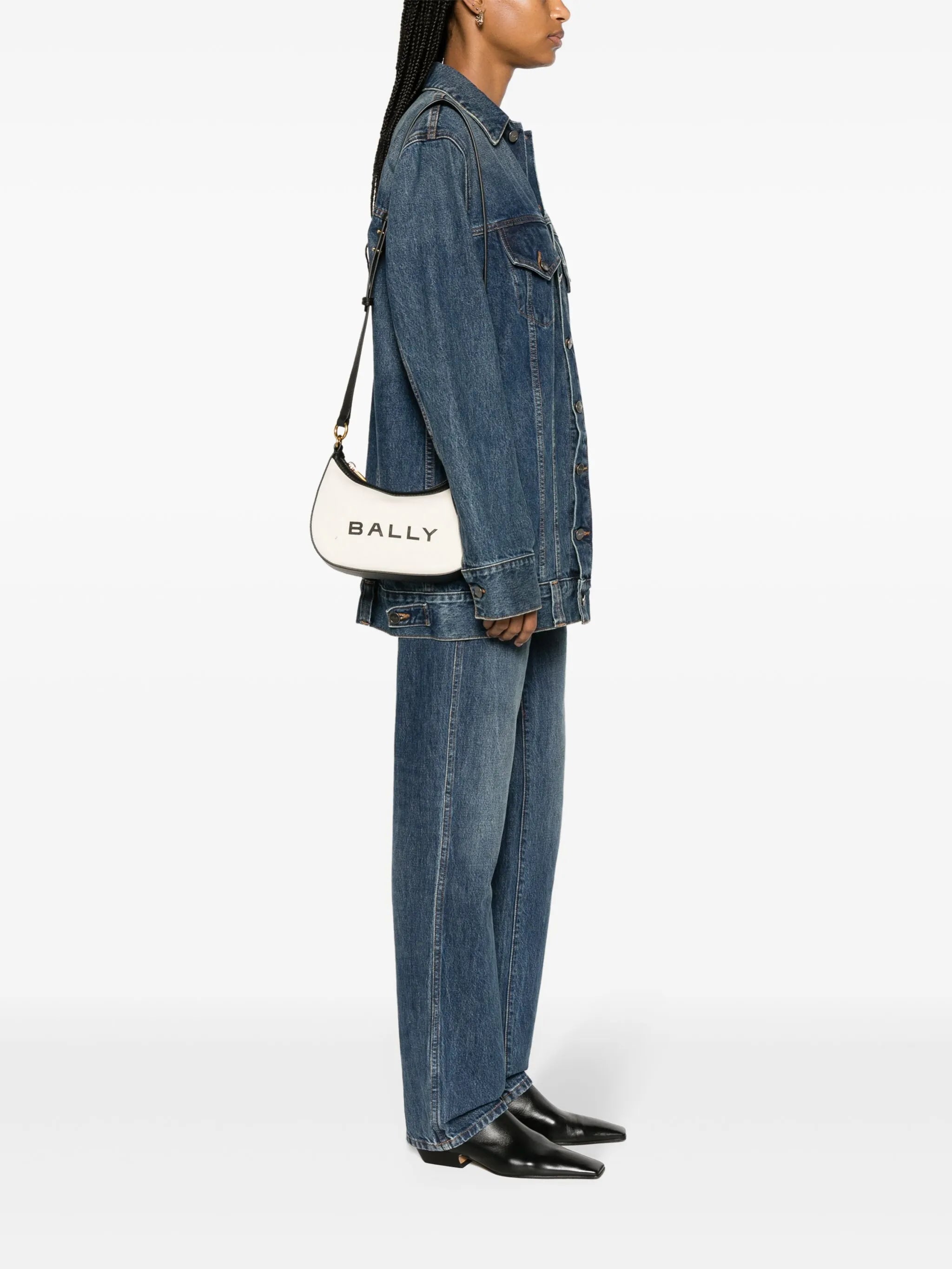 Ivory canvas shoulder bag