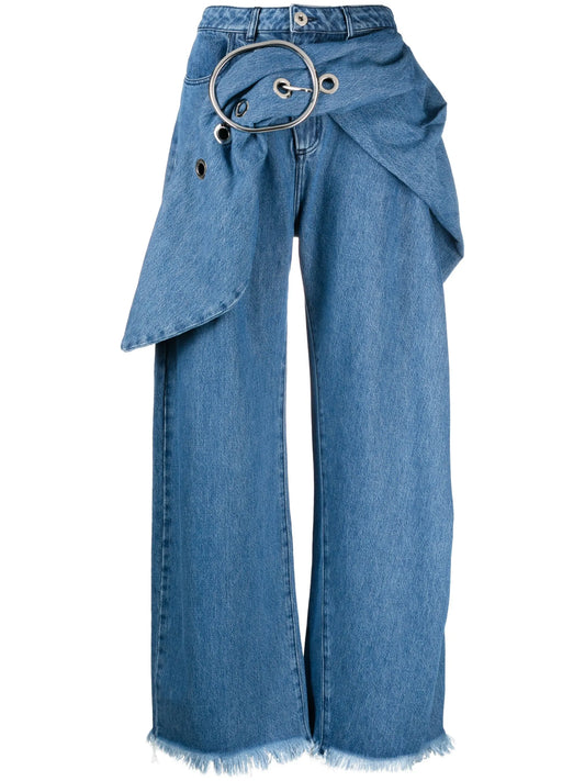 belted boyfriend jeans