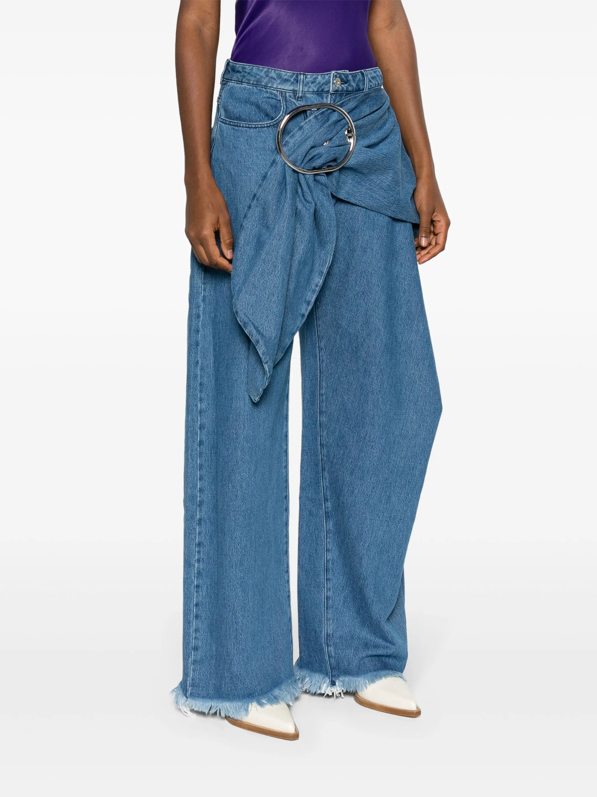 belted boyfriend jeans