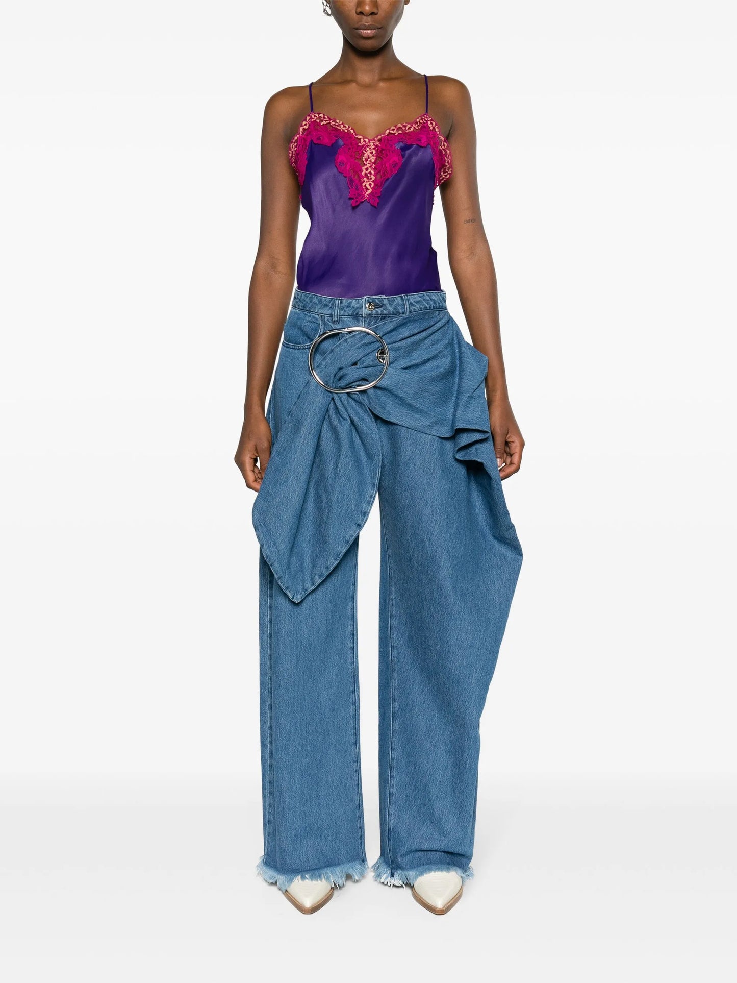 belted boyfriend jeans