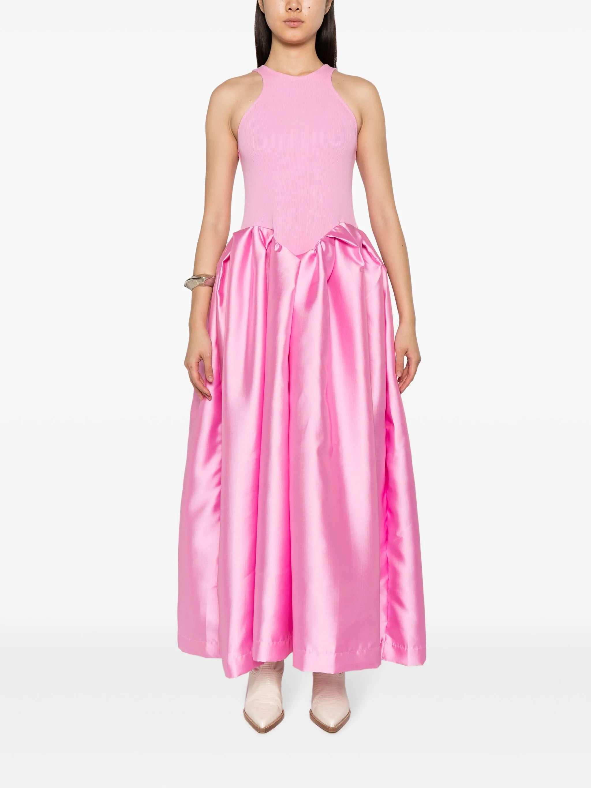 puff-skirt maxi dress
