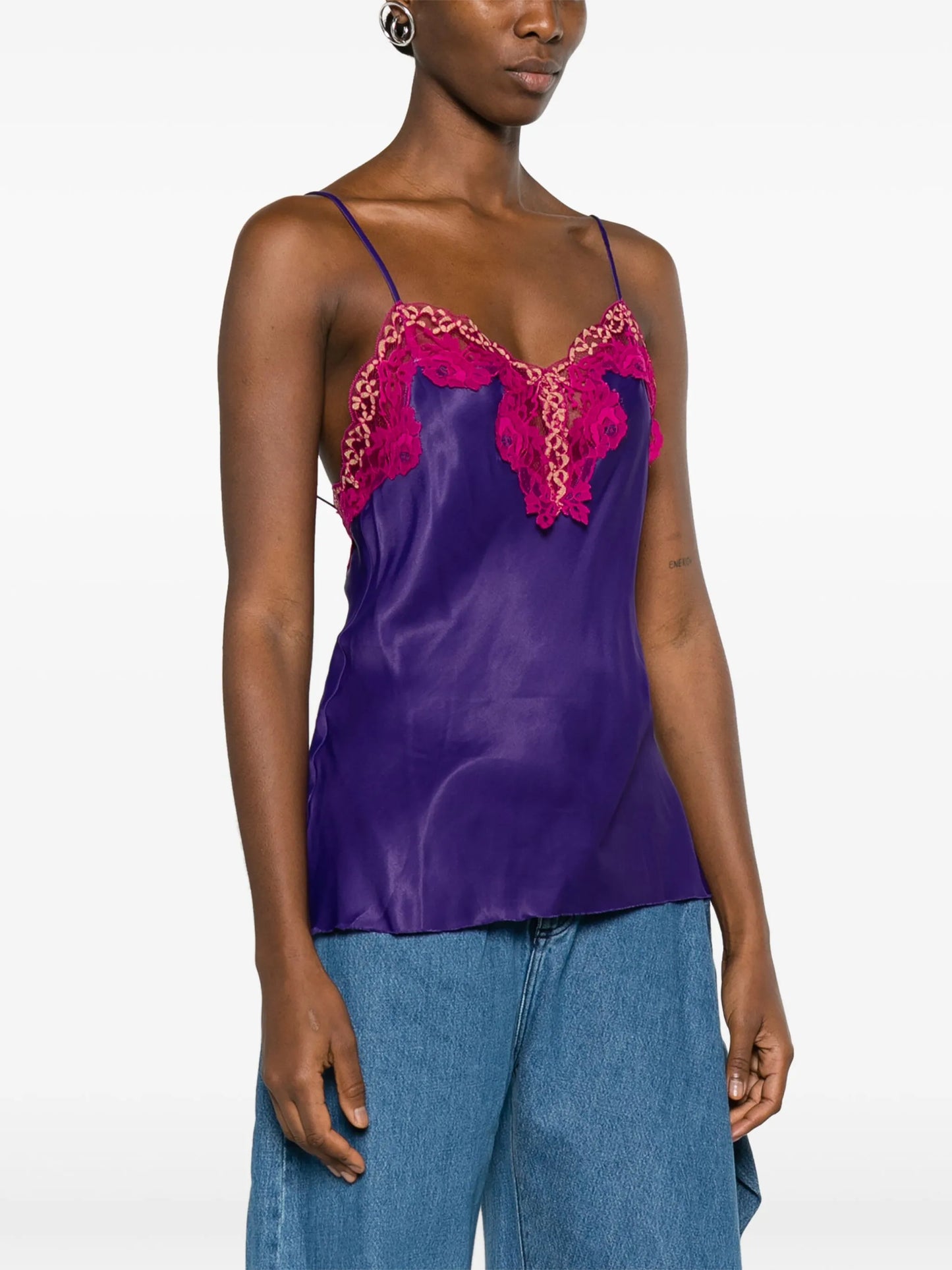 Marques lace-trimmed top