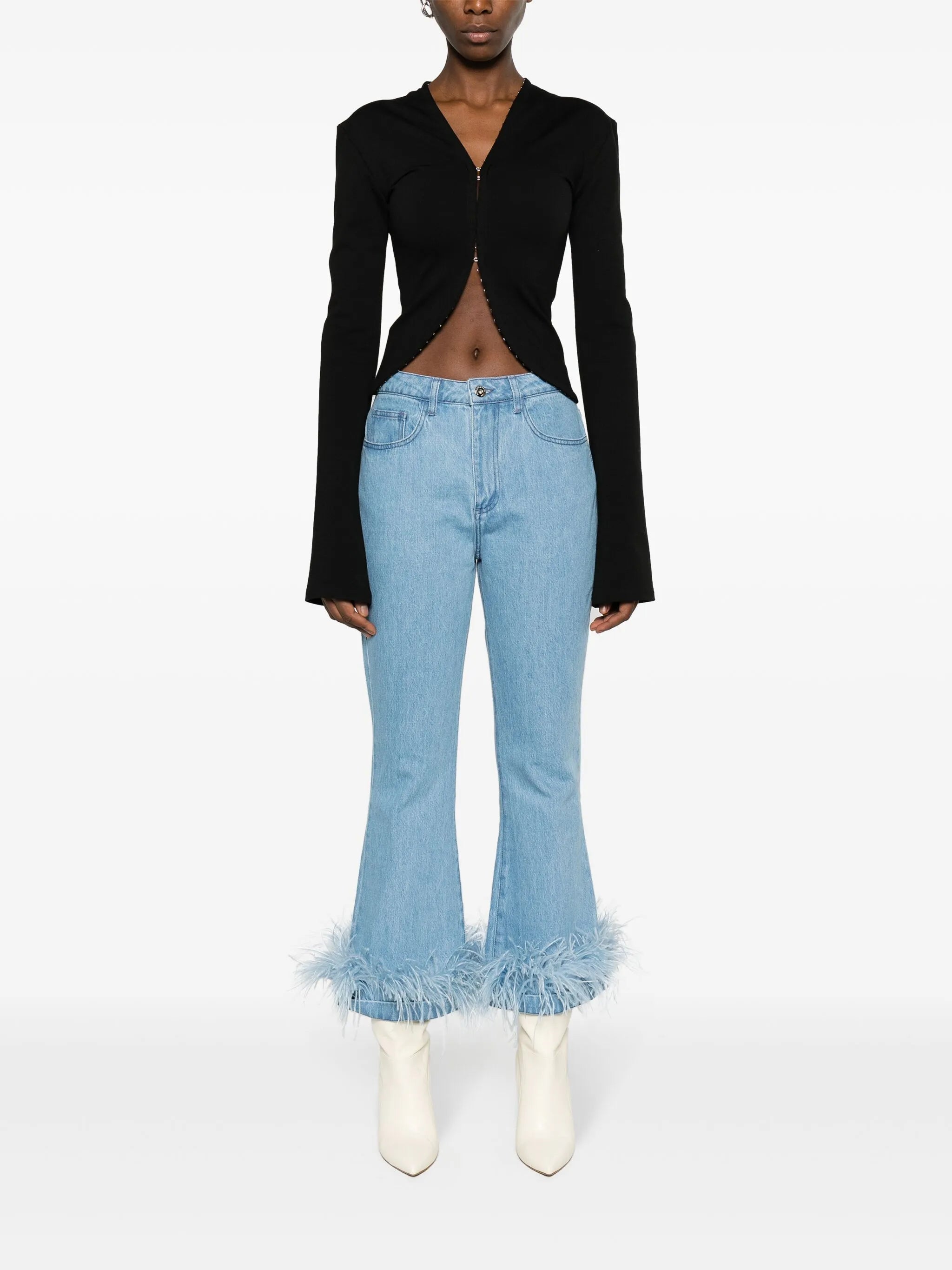 high-rise flared jeans