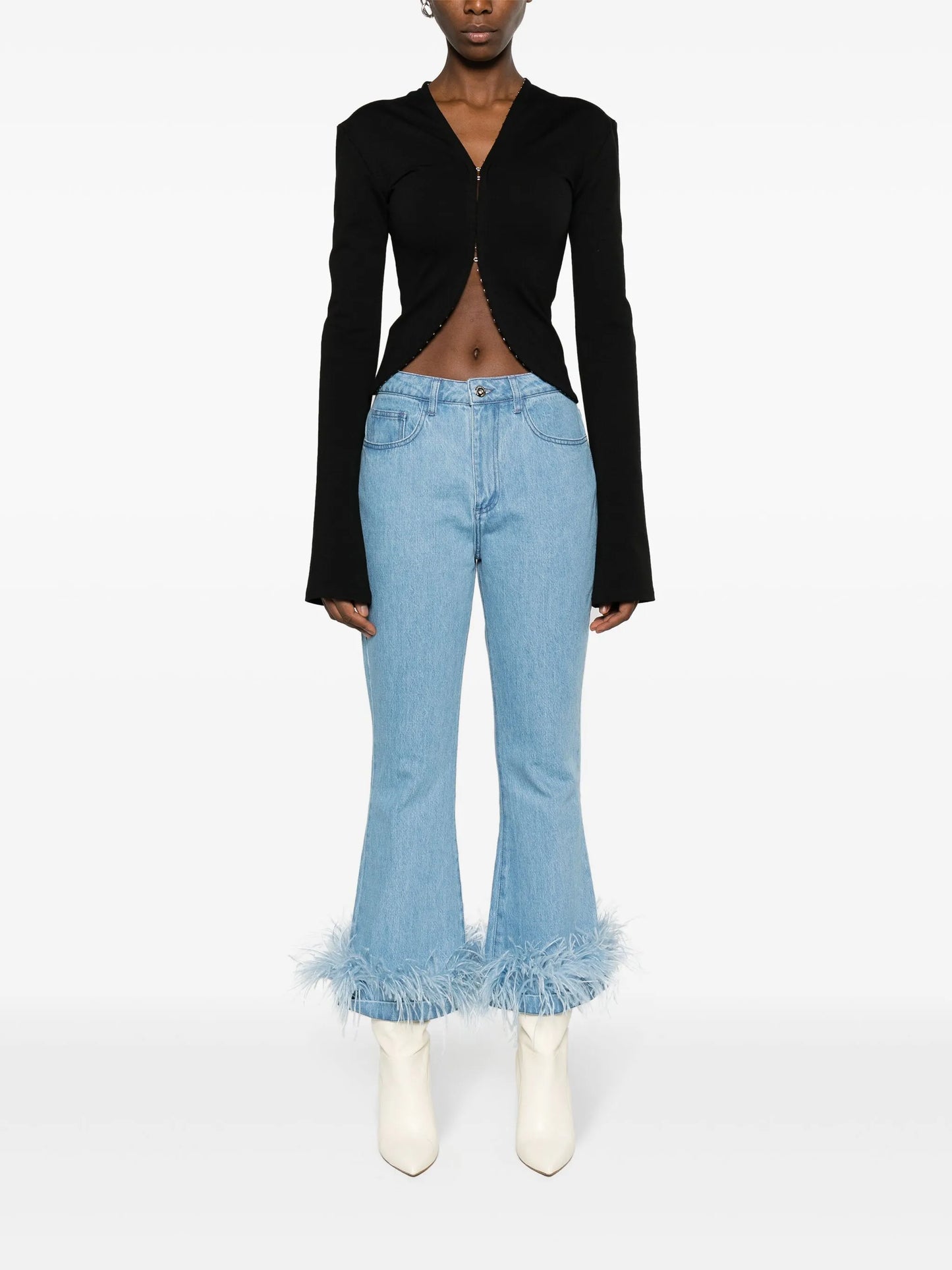 high-rise flared jeans