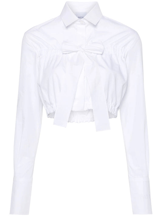 bow-detail cropped blouse