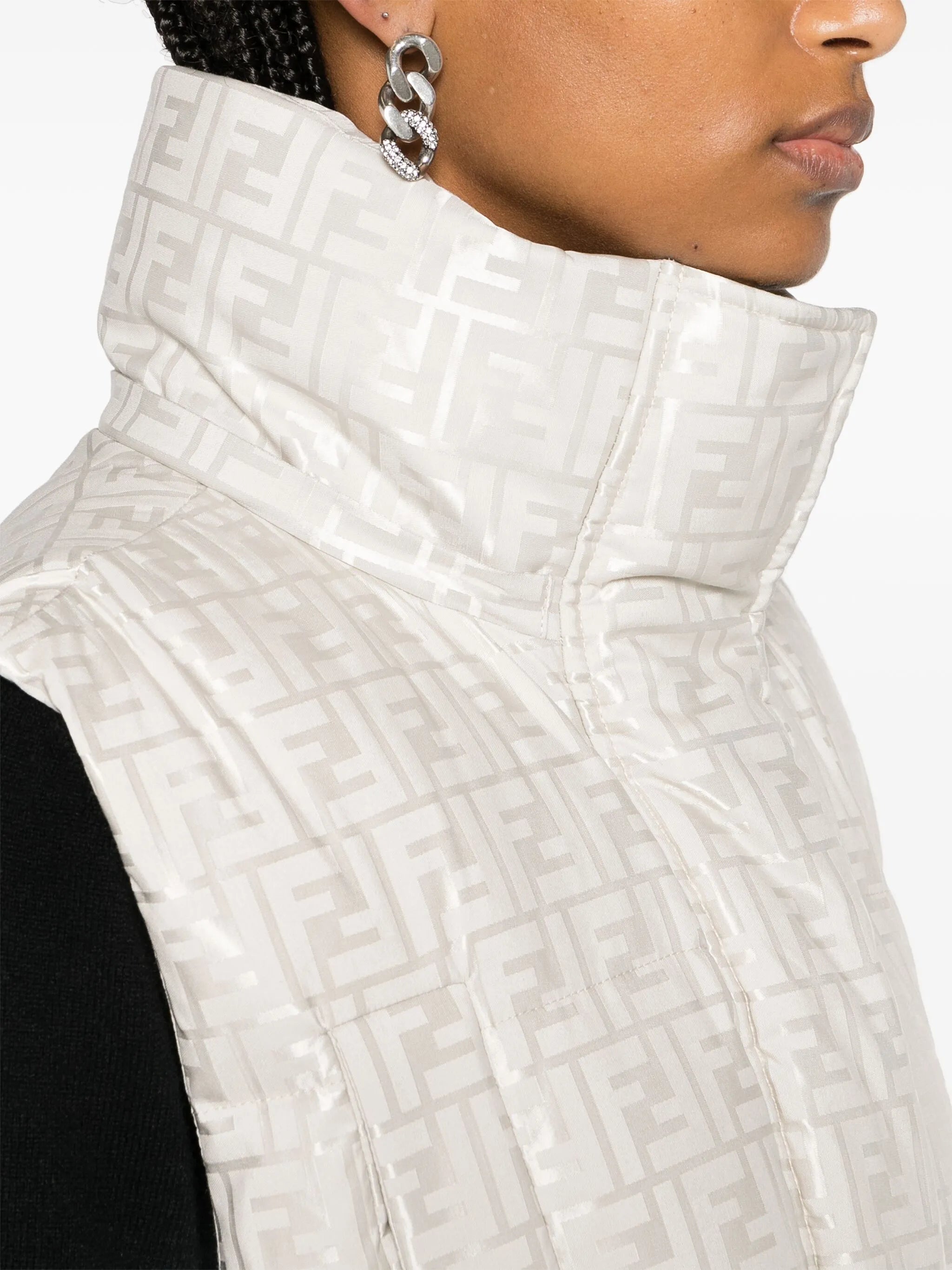 FF-jacquard quilted ski gilet