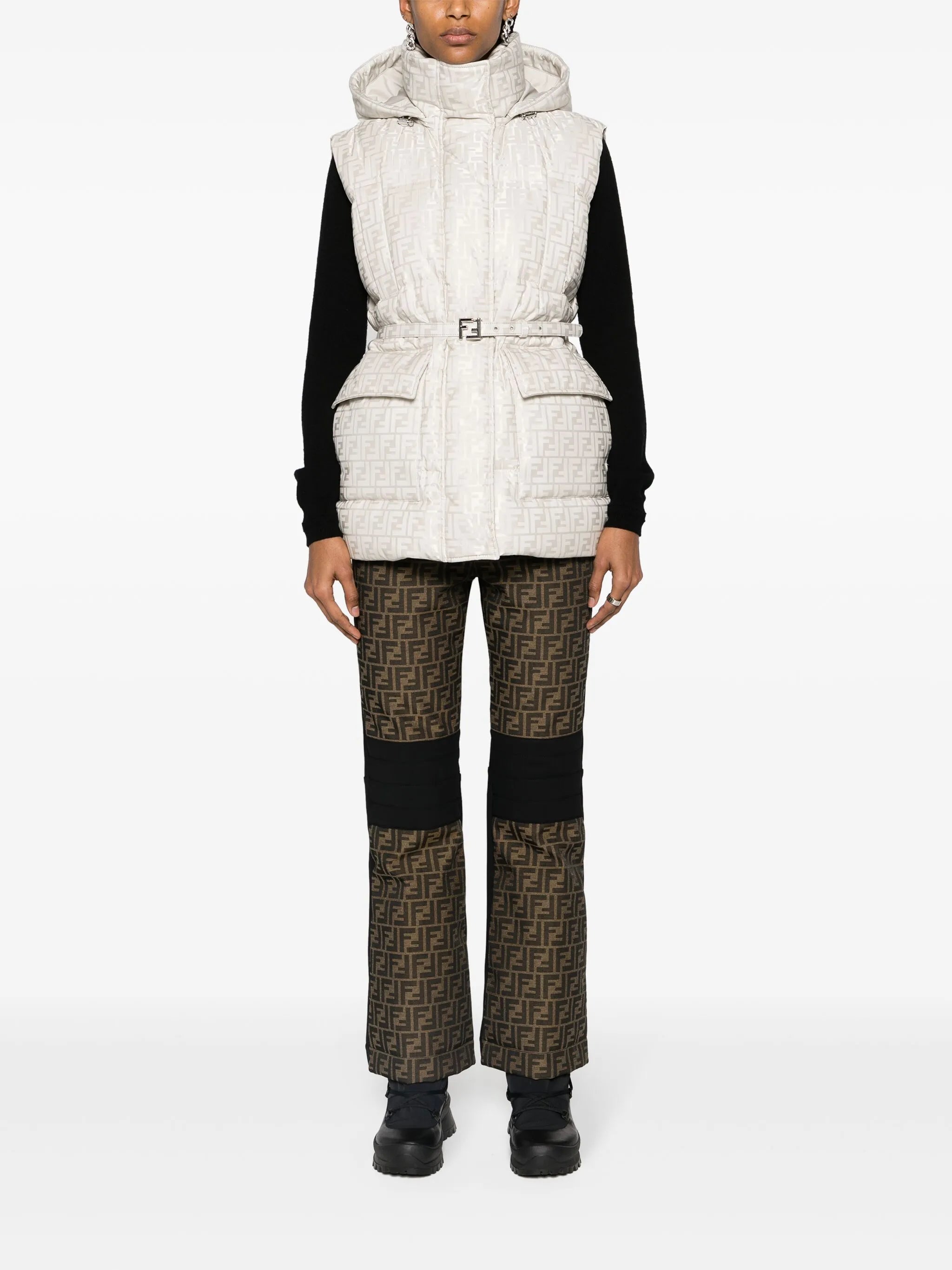 FF-jacquard quilted ski gilet