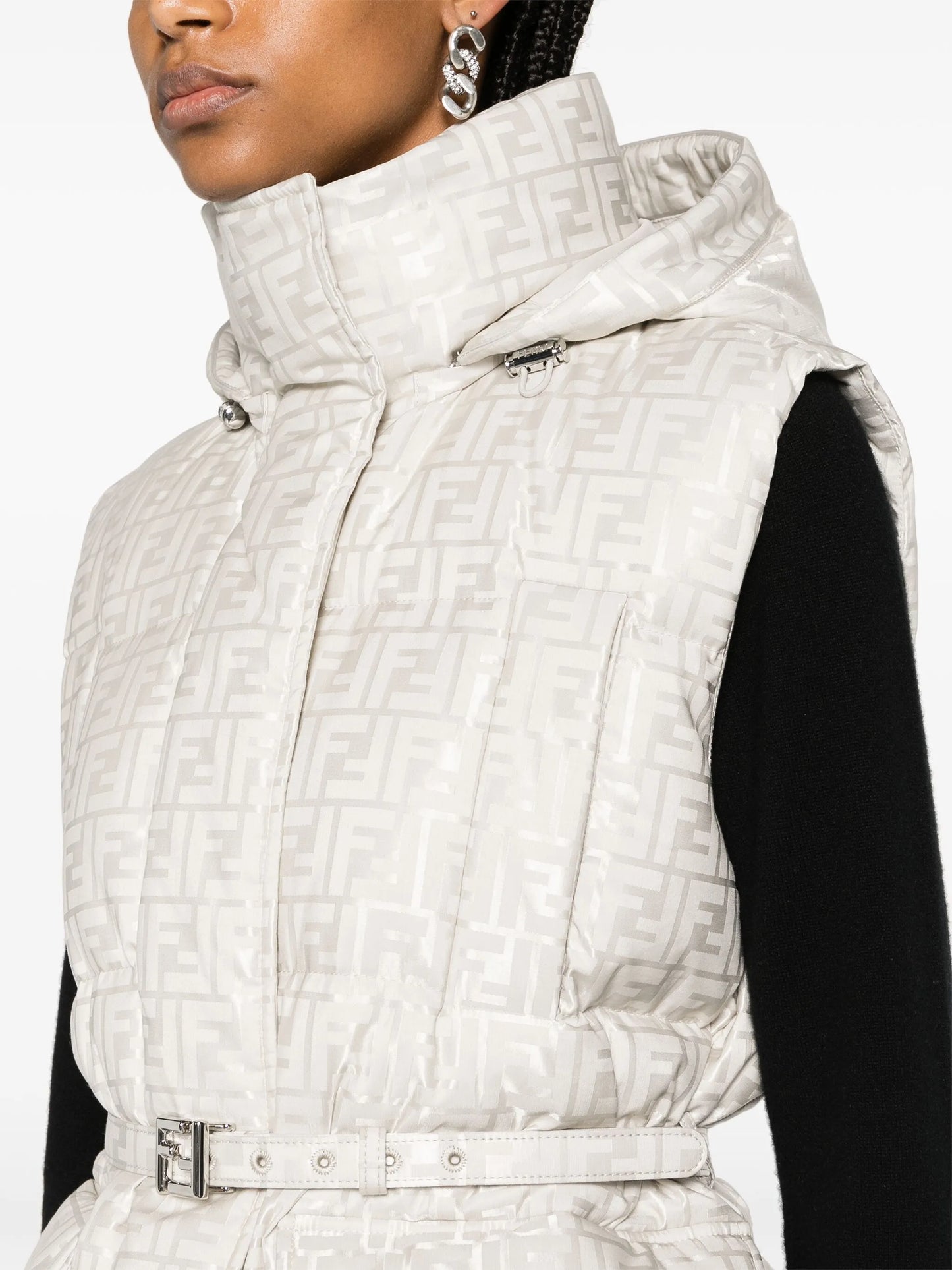 FF-jacquard quilted ski gilet