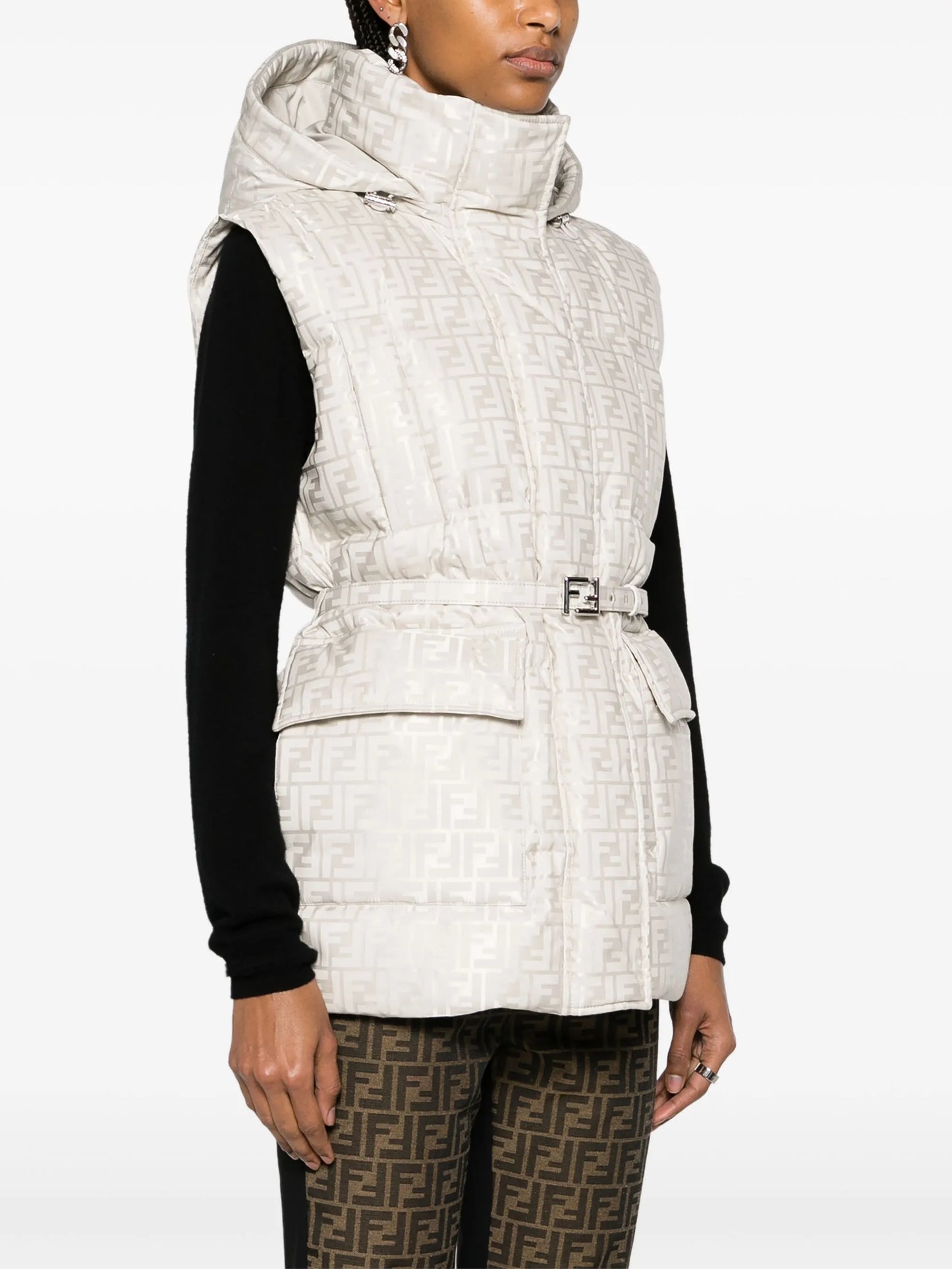 FF-jacquard quilted ski gilet
