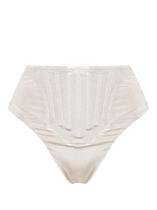 high-waisted lamé bikini briefs