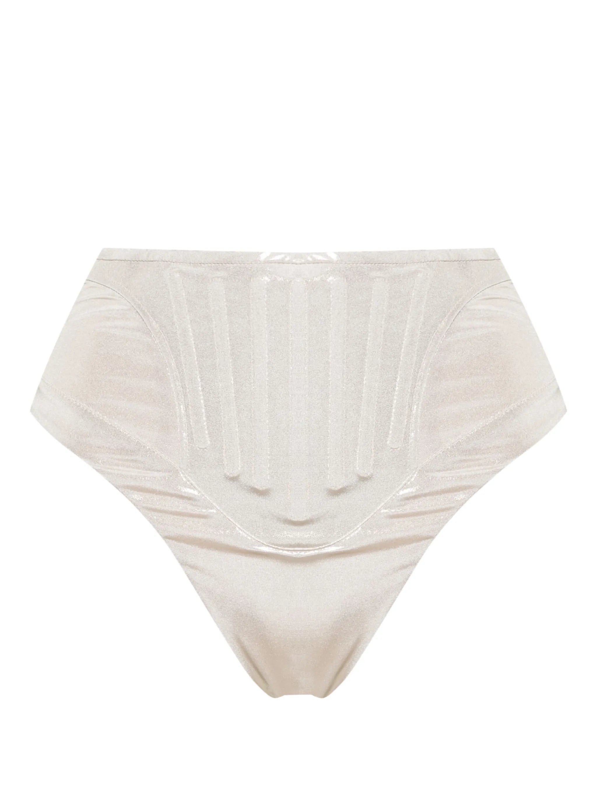 high-waisted lamé bikini briefs
