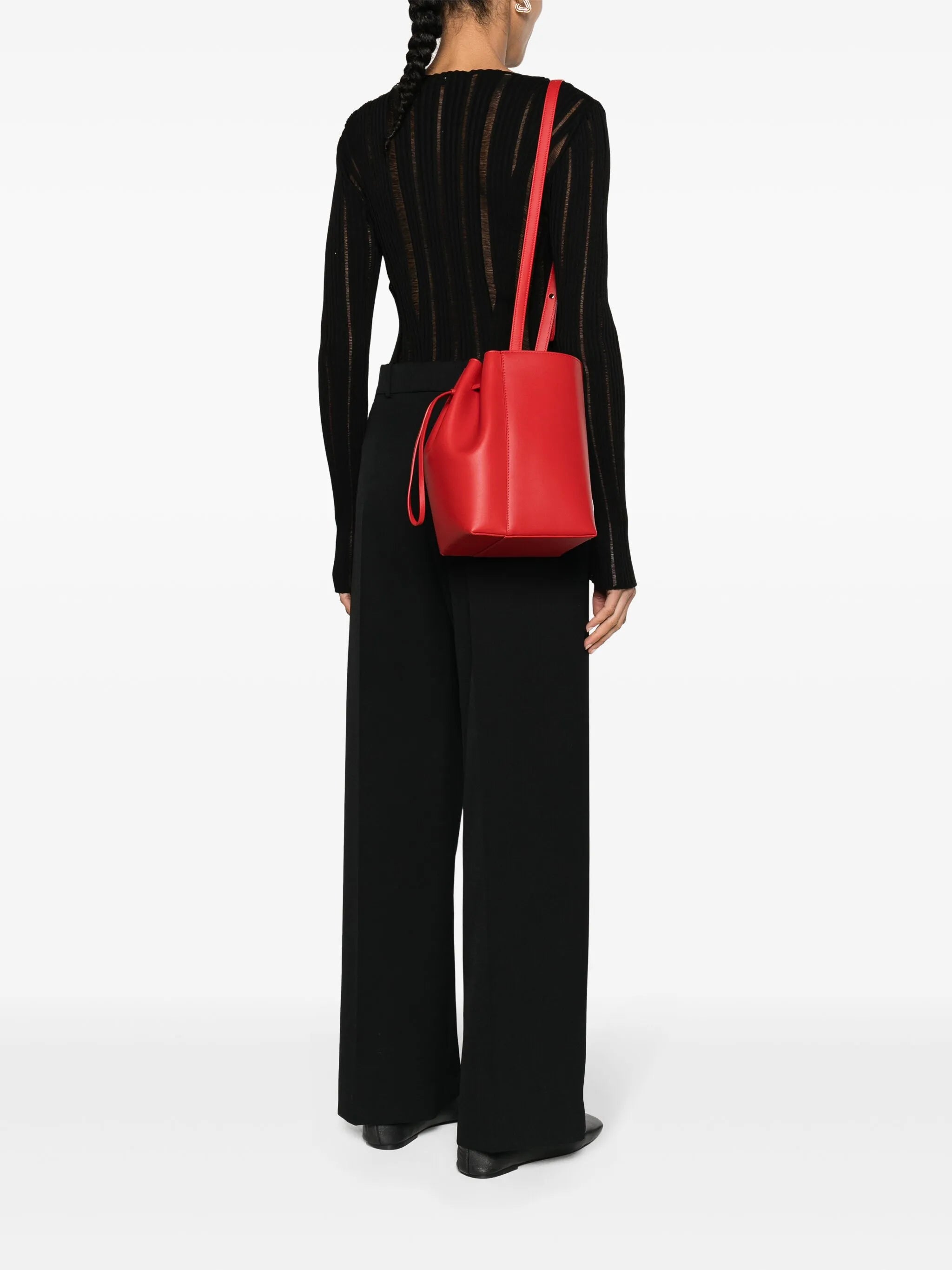 Canna leather shoulder bag