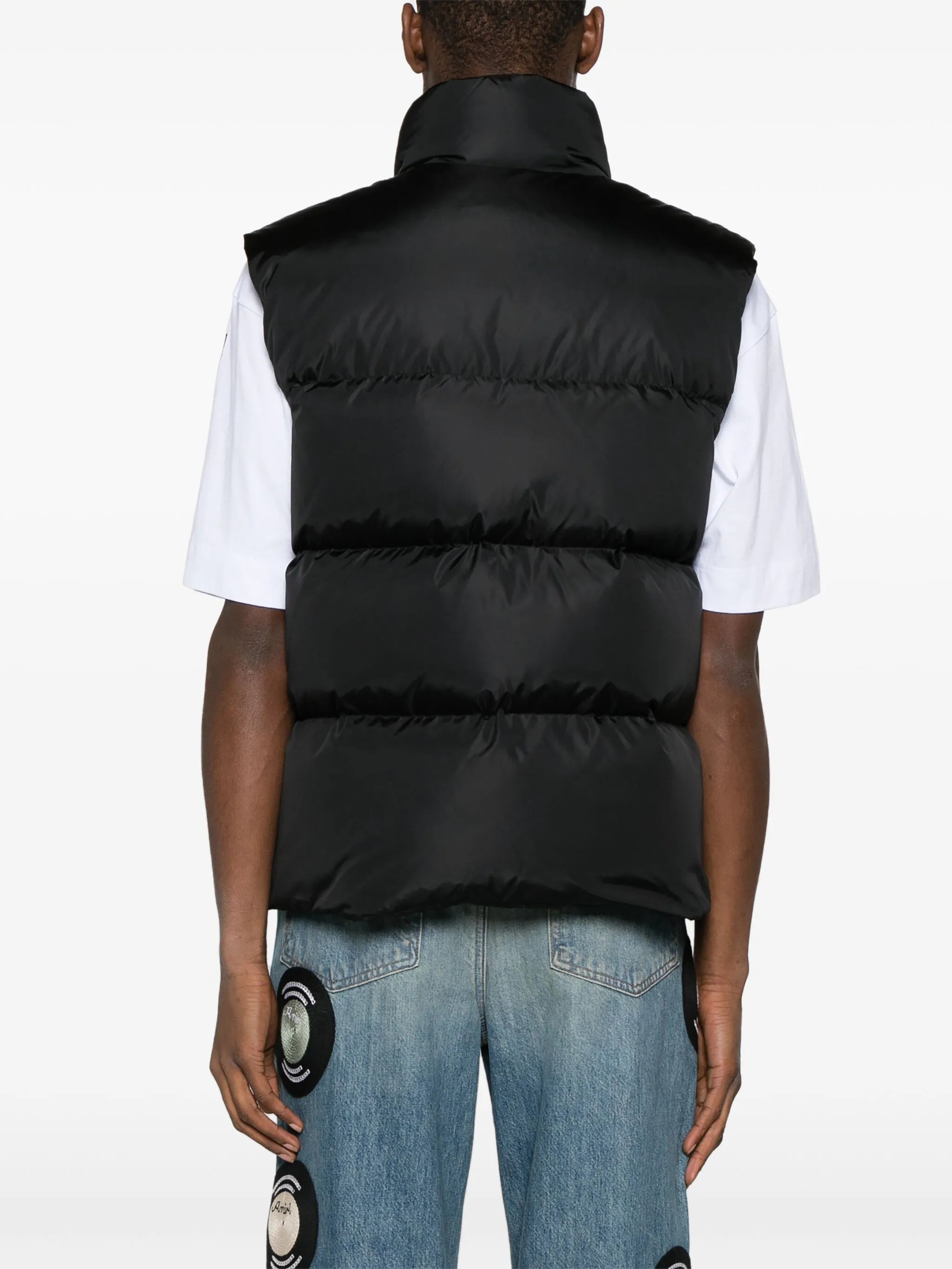 logo-appliqué quilted ski gilet