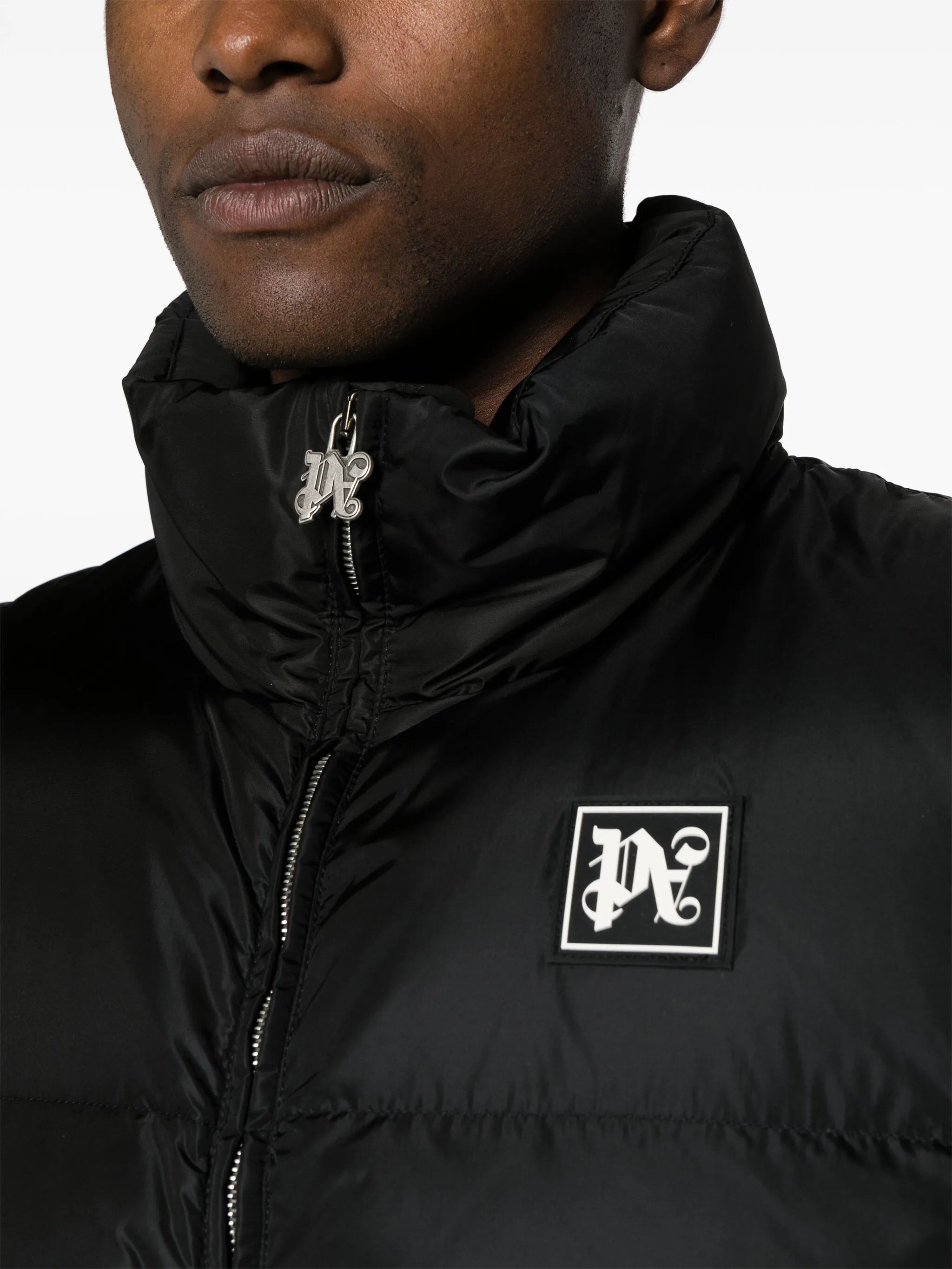 logo-appliqué quilted ski gilet