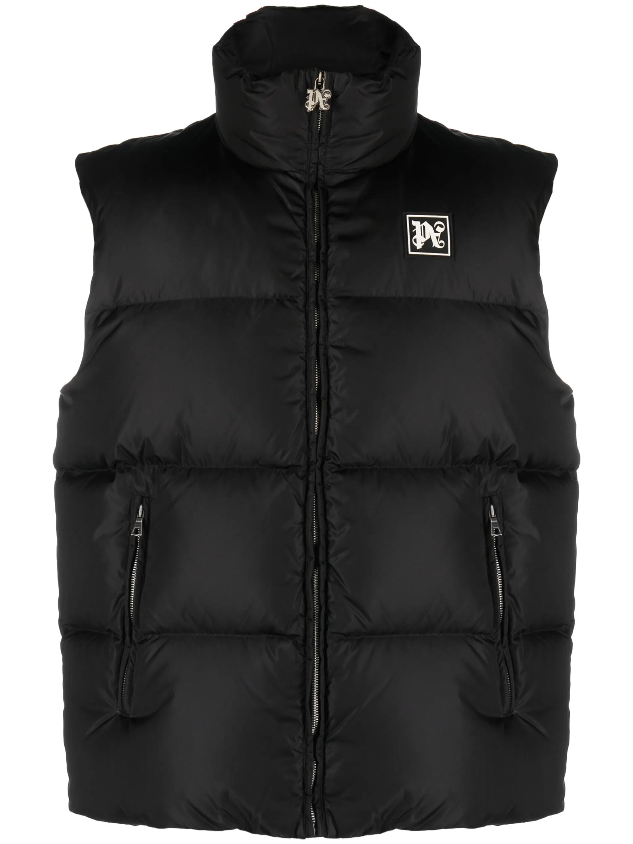 logo-appliqué quilted ski gilet