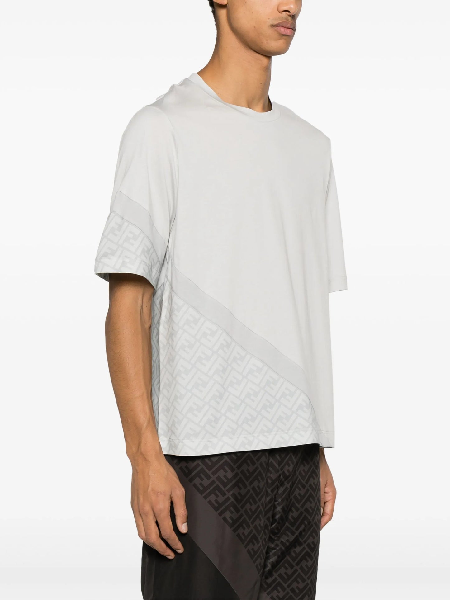 Diagonal FF printed cotton T-shirt