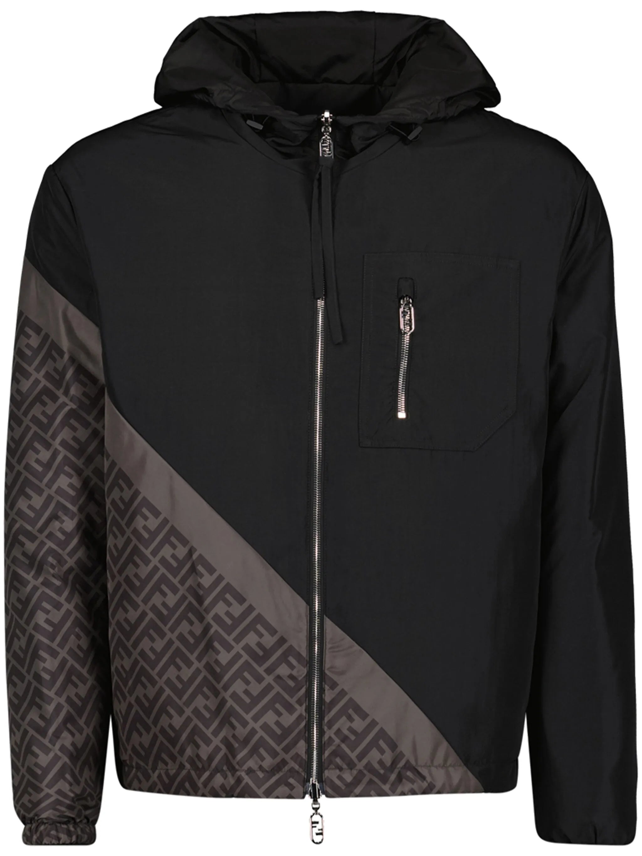 FF-print hooded windbreaker