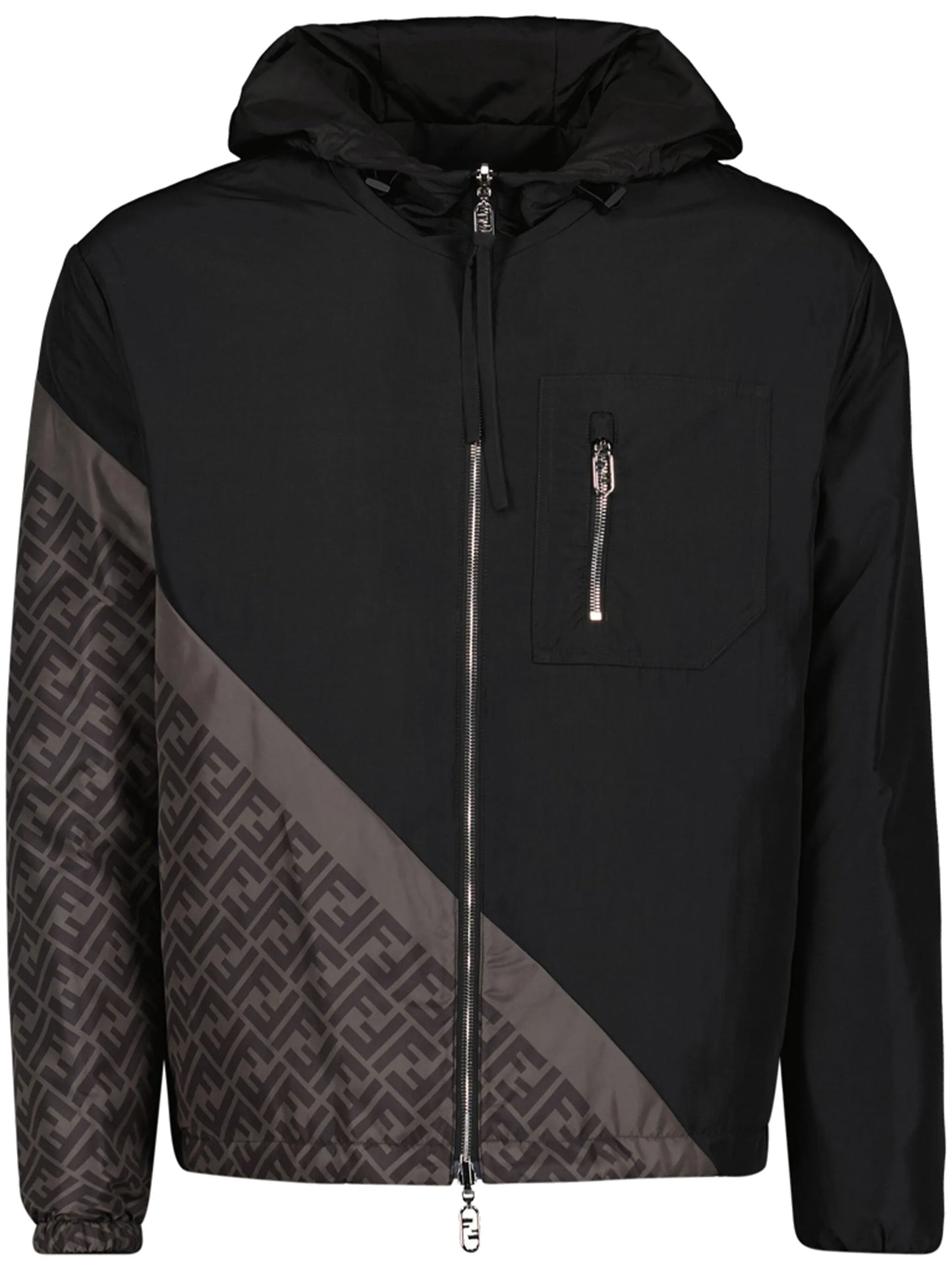 FF-print hooded windbreaker