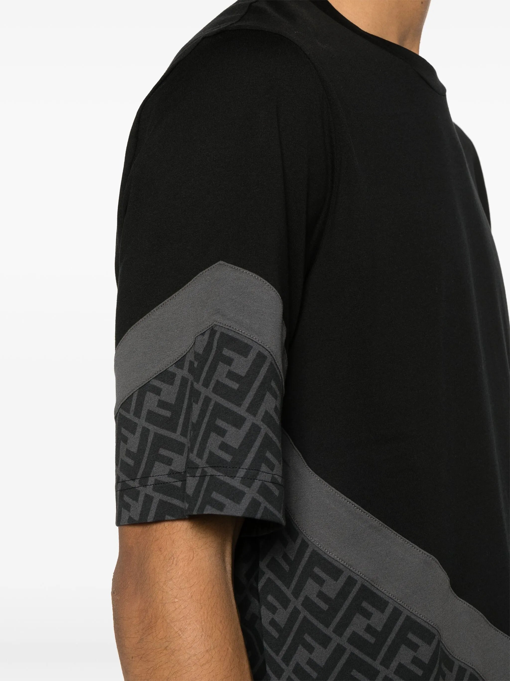 Diagonal FF-printed cotton T-shirt