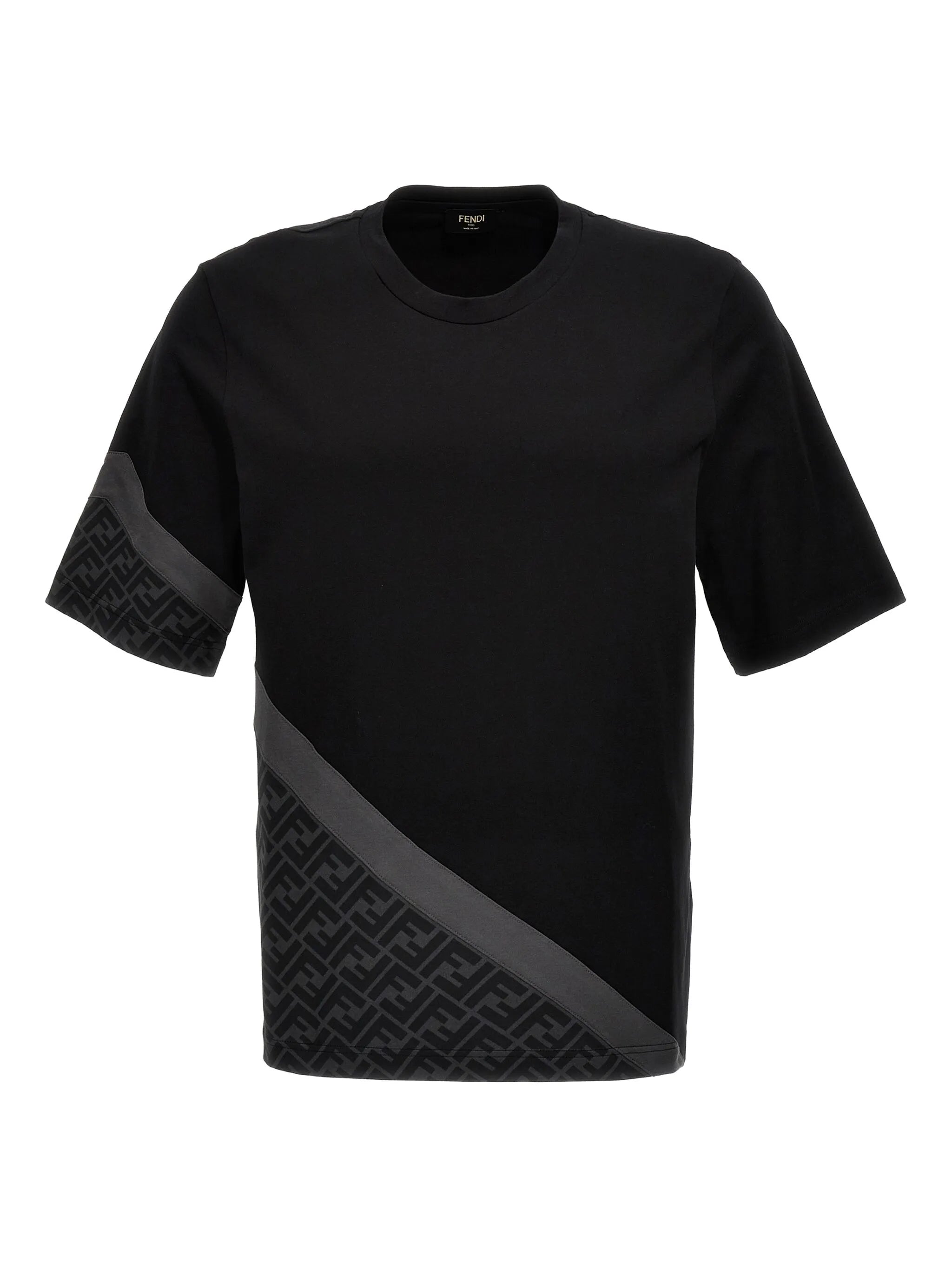 Diagonal FF-printed cotton T-shirt