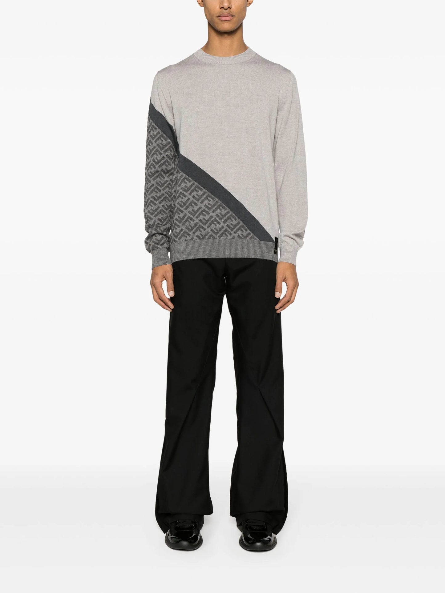 FF-pattern intarsia-knit jumper