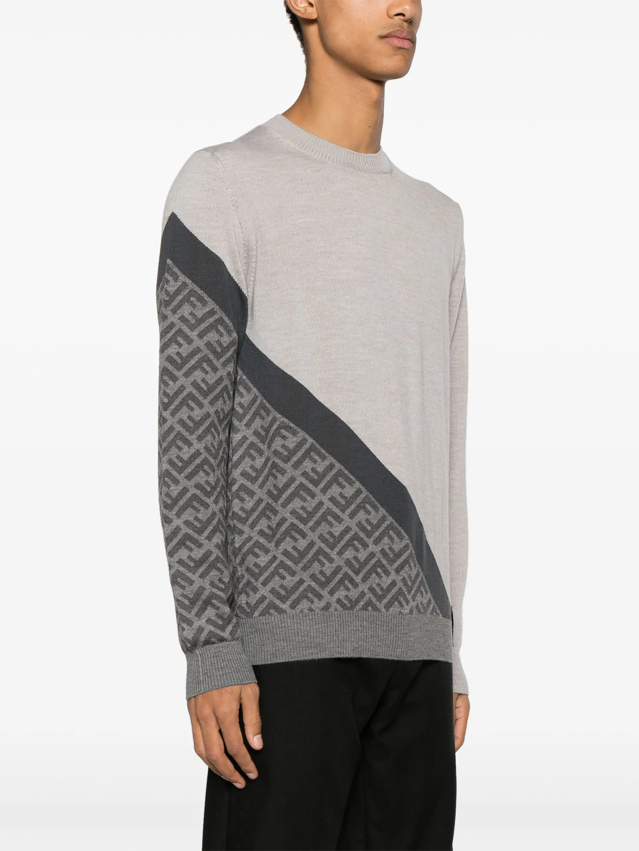 FF-pattern intarsia-knit jumper