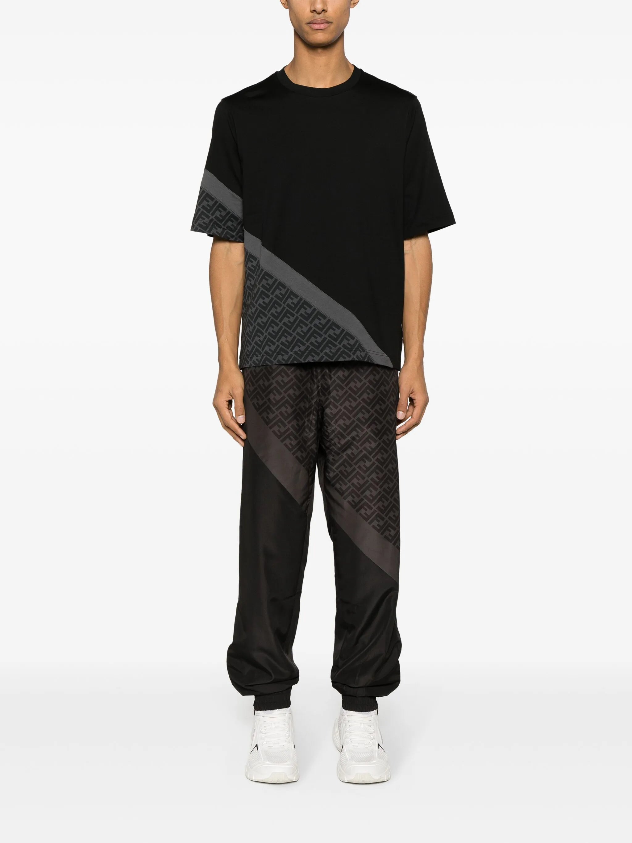 FF-pattern tapered-leg track pants