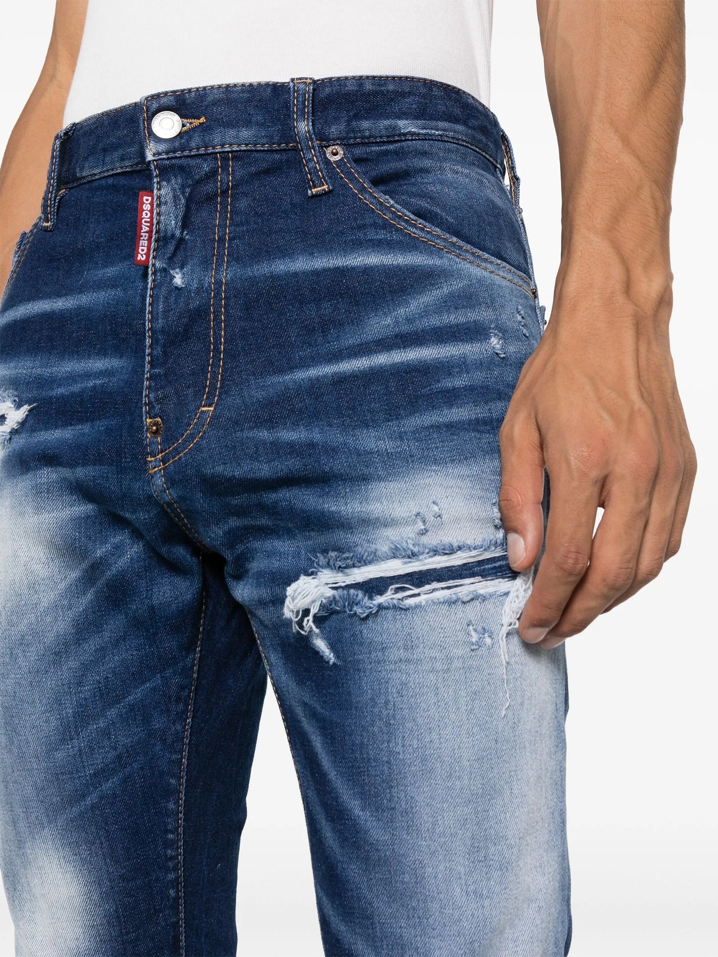 Cool Guy distressed slim-leg jeans