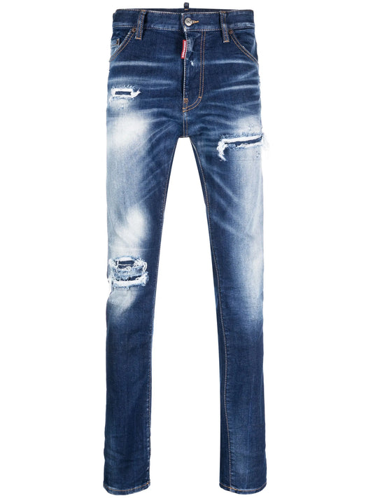 Cool Guy distressed slim-leg jeans