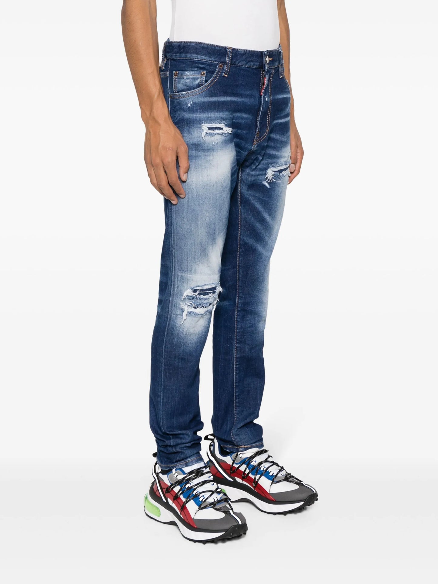 Cool Guy distressed slim-leg jeans