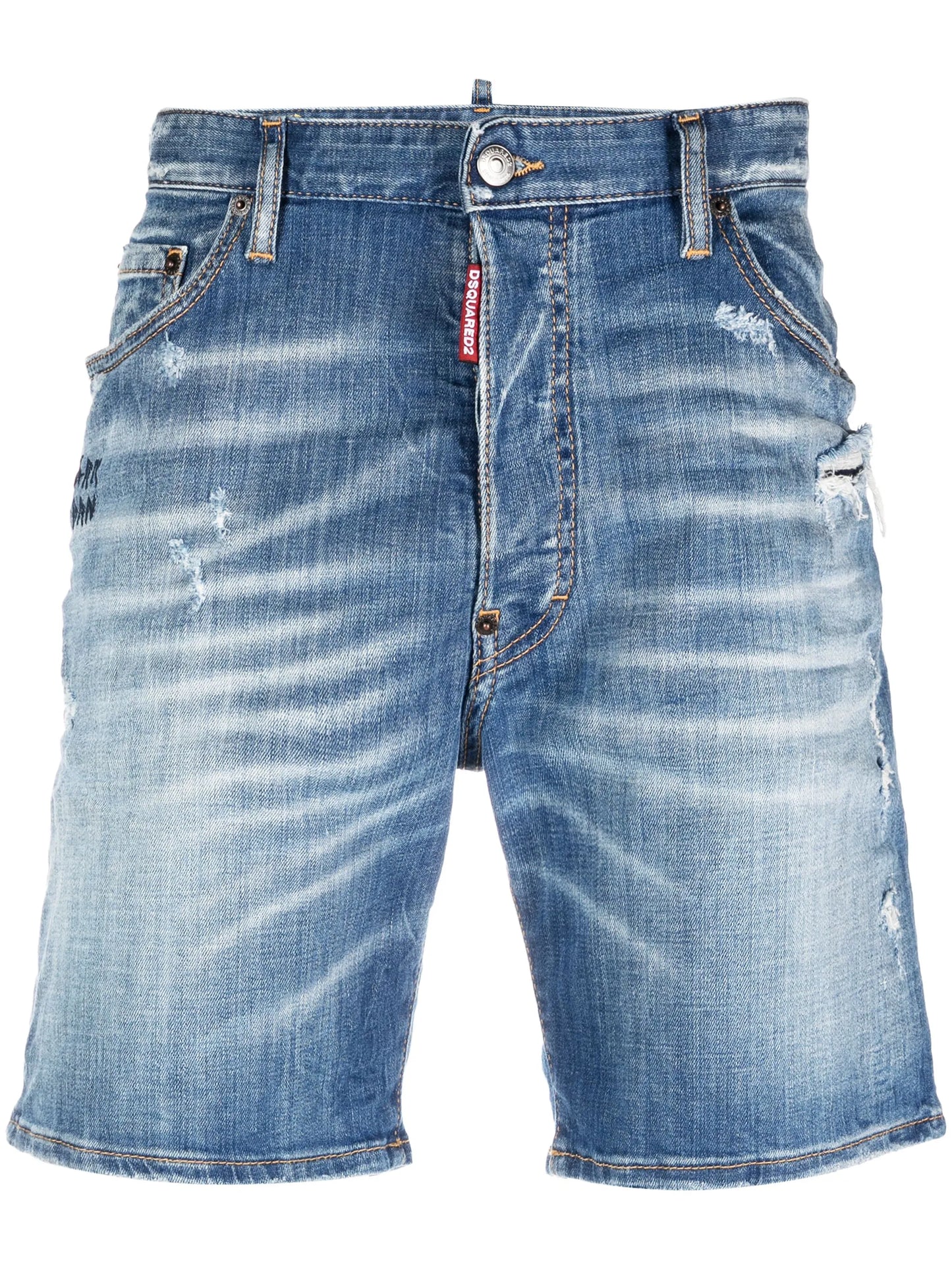 distressed denim shorts
